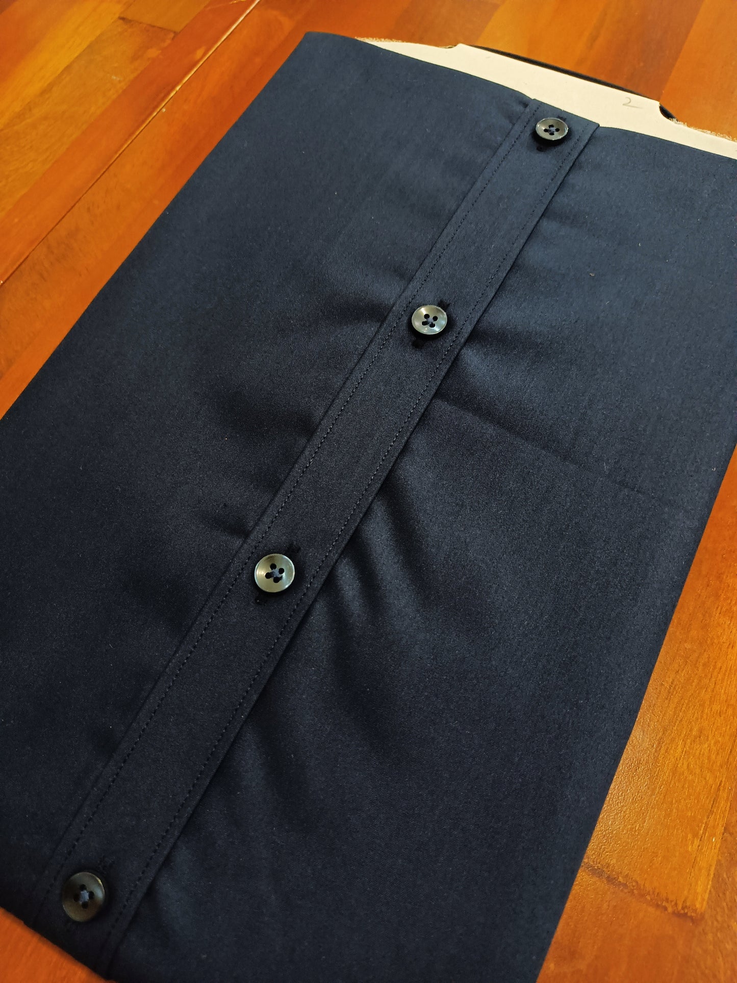 Pure Cotton Dark Blue Solid Shirt (40 HS)