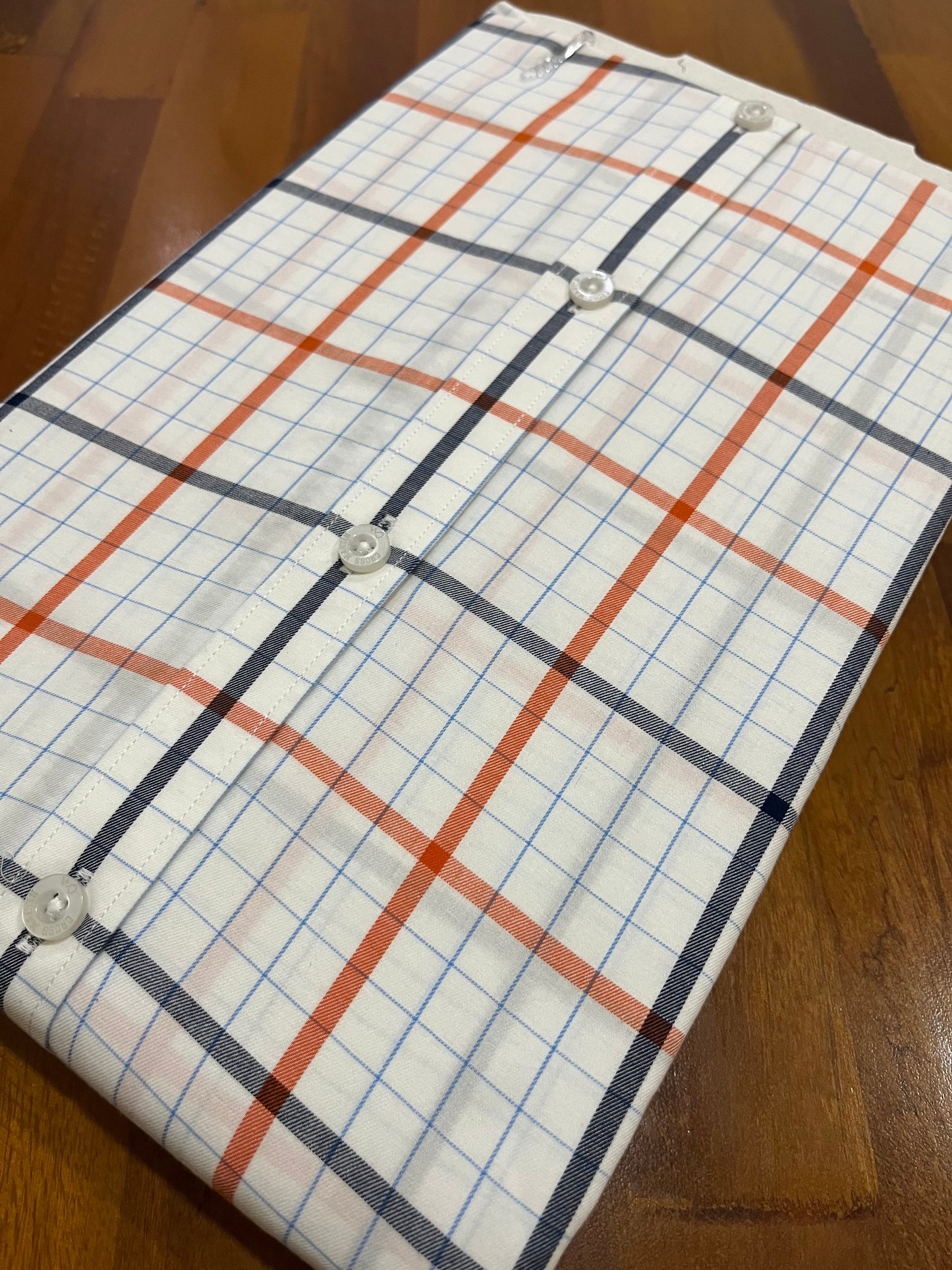 Pure Cotton White With Check Design Shirt (40 HS)