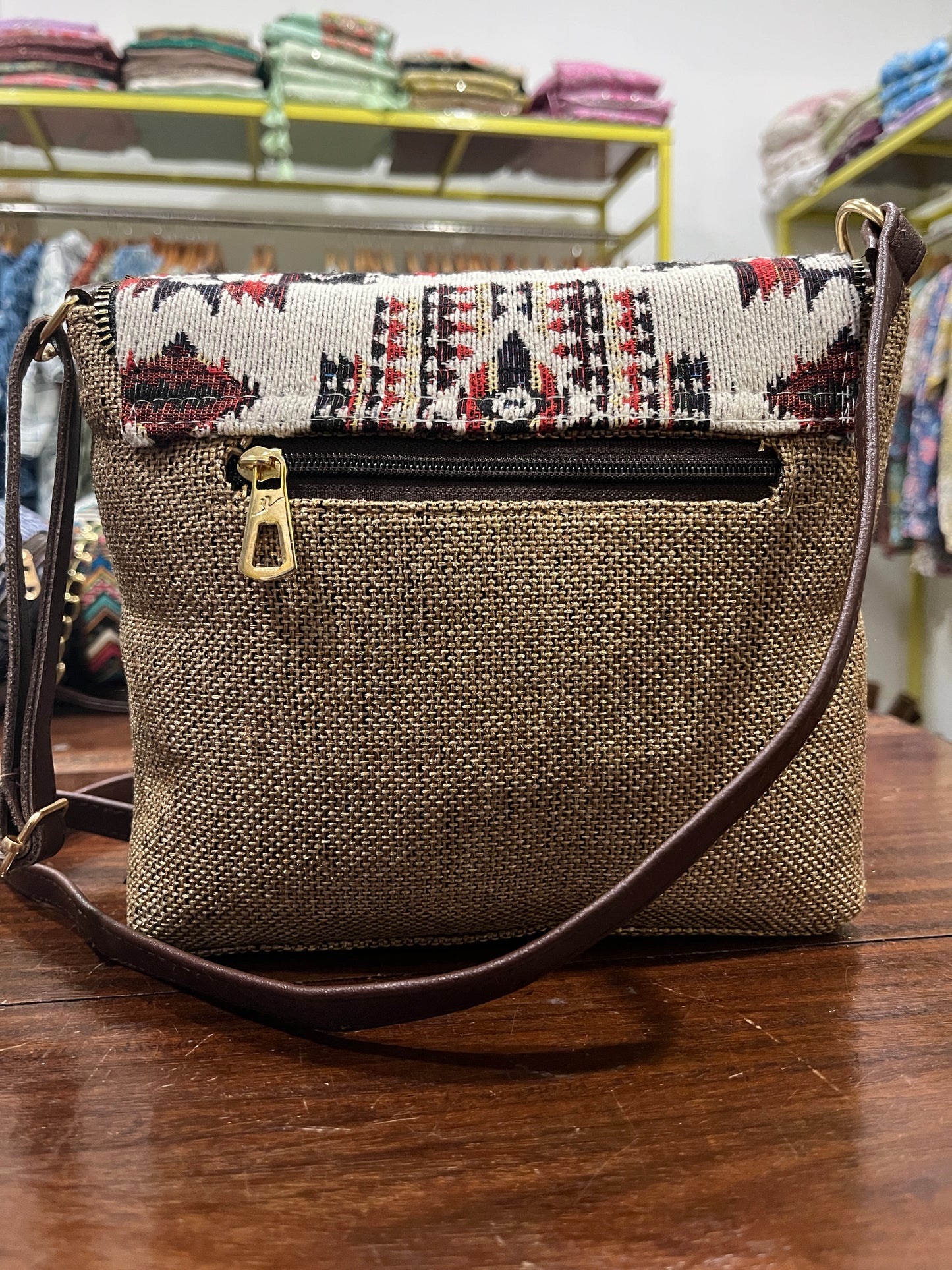 Southloom™ Handmade Brown and Multi Colour Mini Sling Handbag