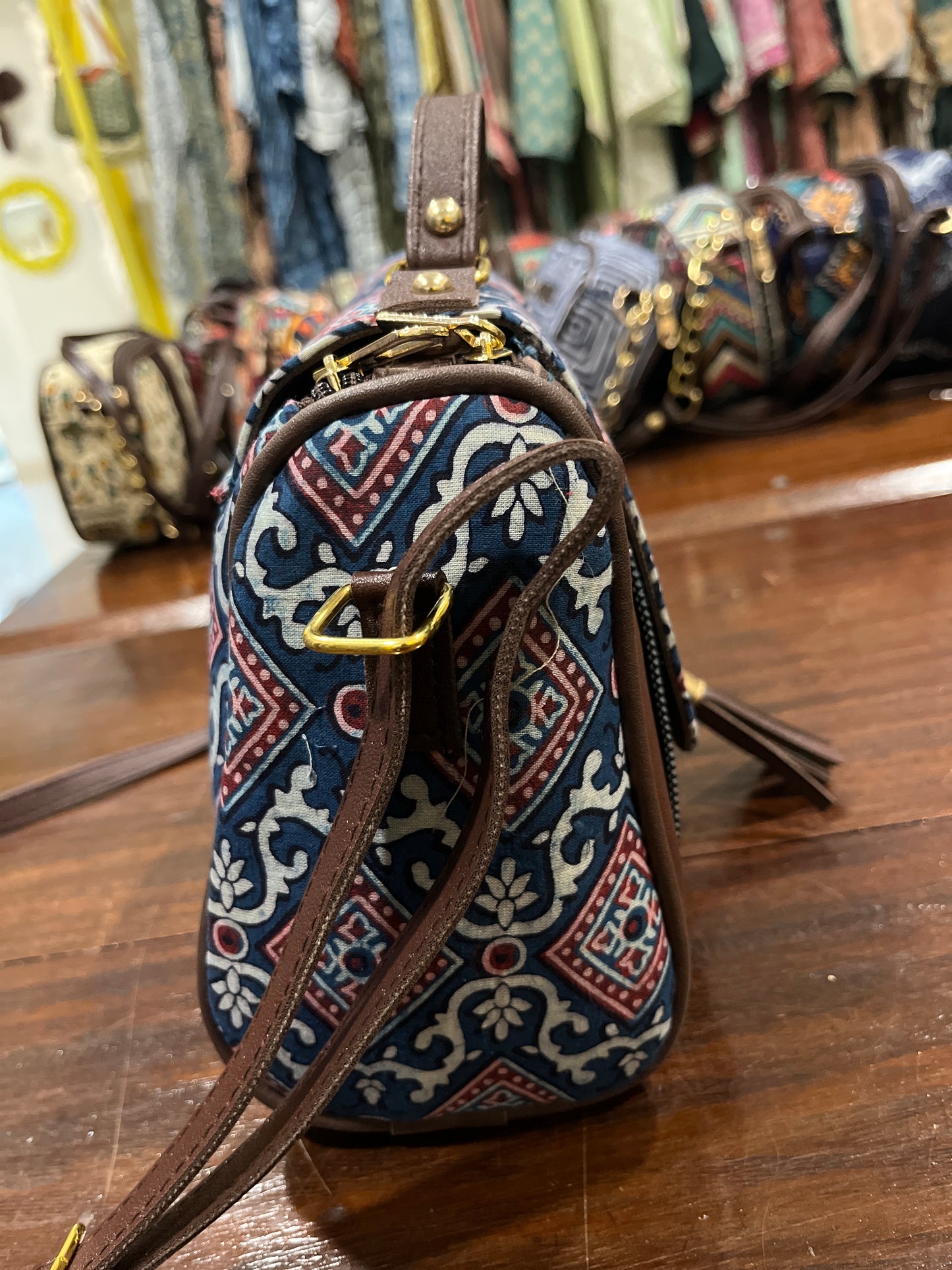 Southloom™ Handmade Multi Colour Printed Mini Sling Handbag