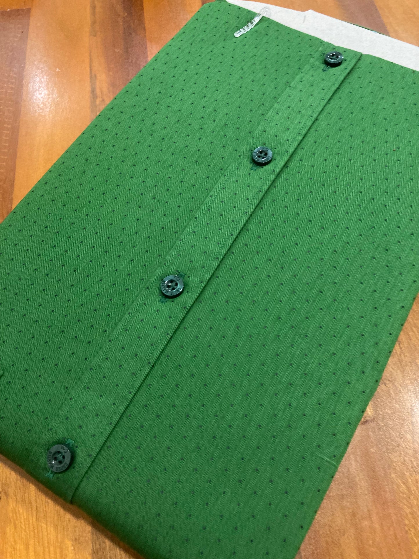 Pure Cotton Green Dotted Shirt (40 FS)