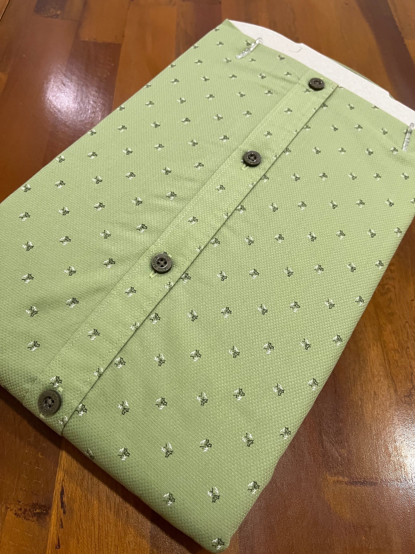 Pure Cotton Light Green Printed Shirt (40 FS)