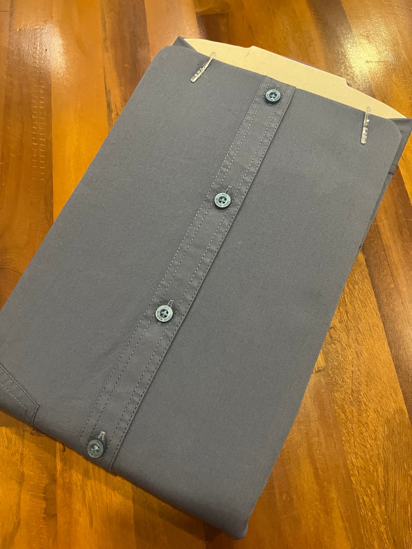 Pure Cotton Ash Blue Solid Shirt (40 FS)