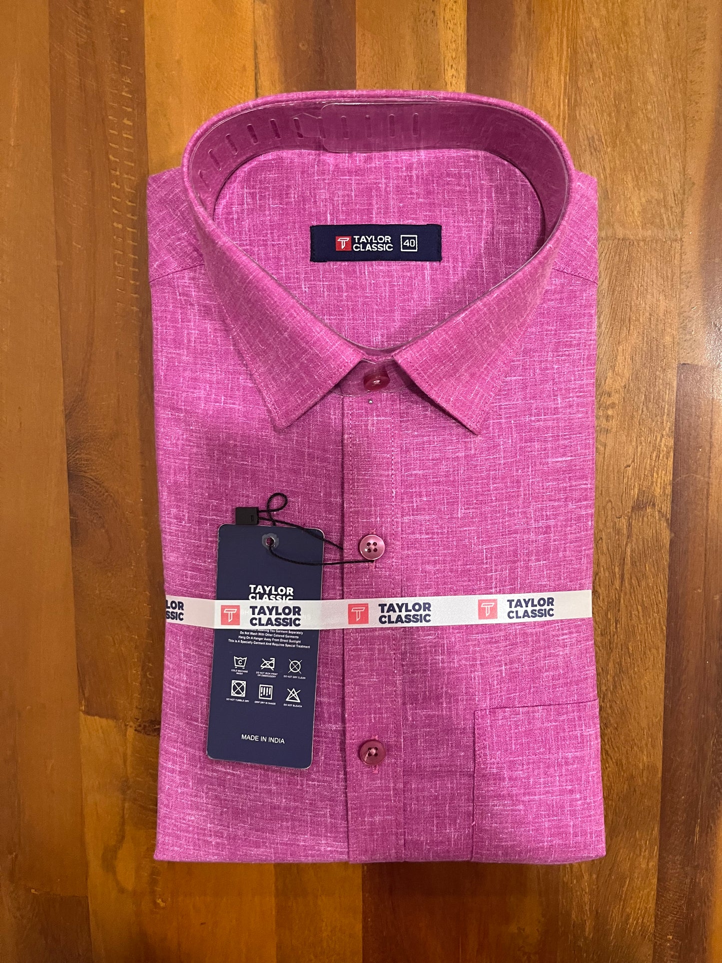 Pure Cotton Magenta Shaded Shirt (40 FS)