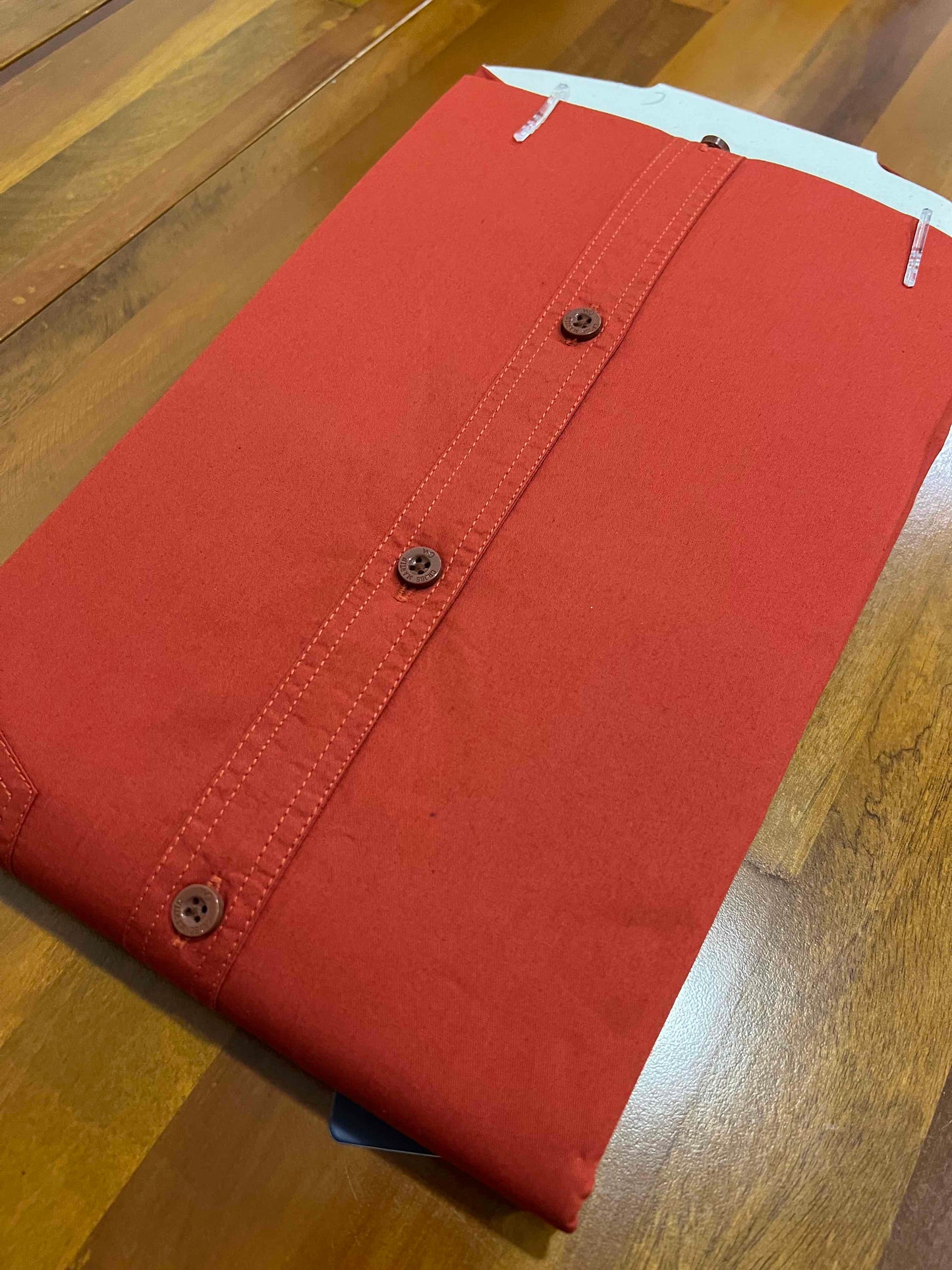 Pure Cotton Red Solid Shirt (38 FS)