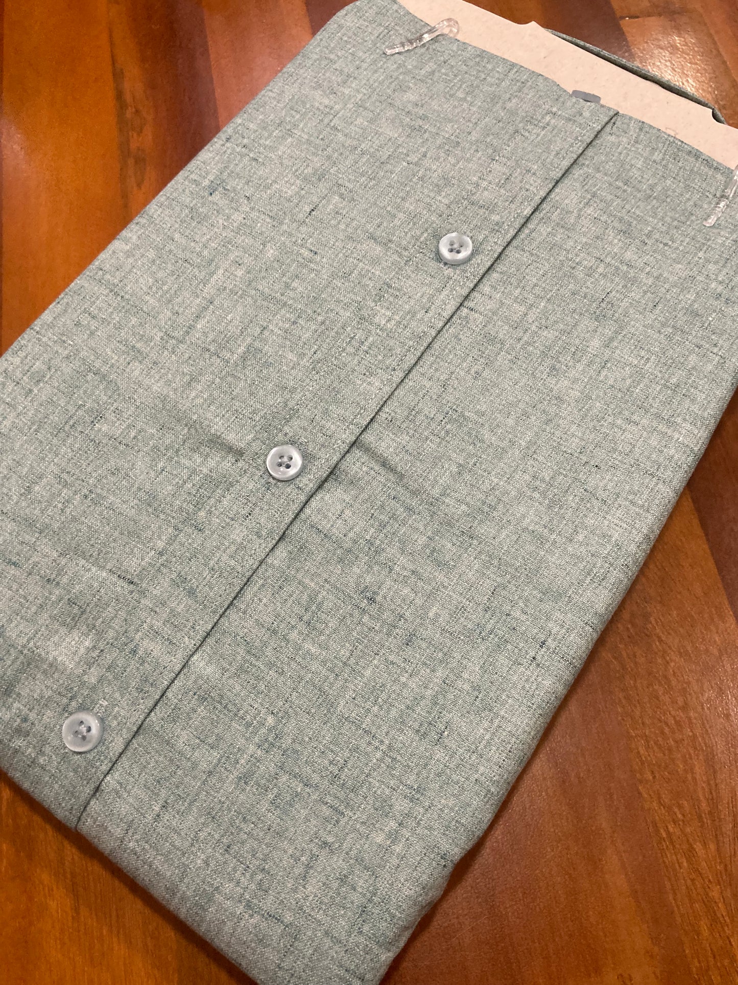 Pure Cotton Pastel Green Solid Shirt (42 FS)