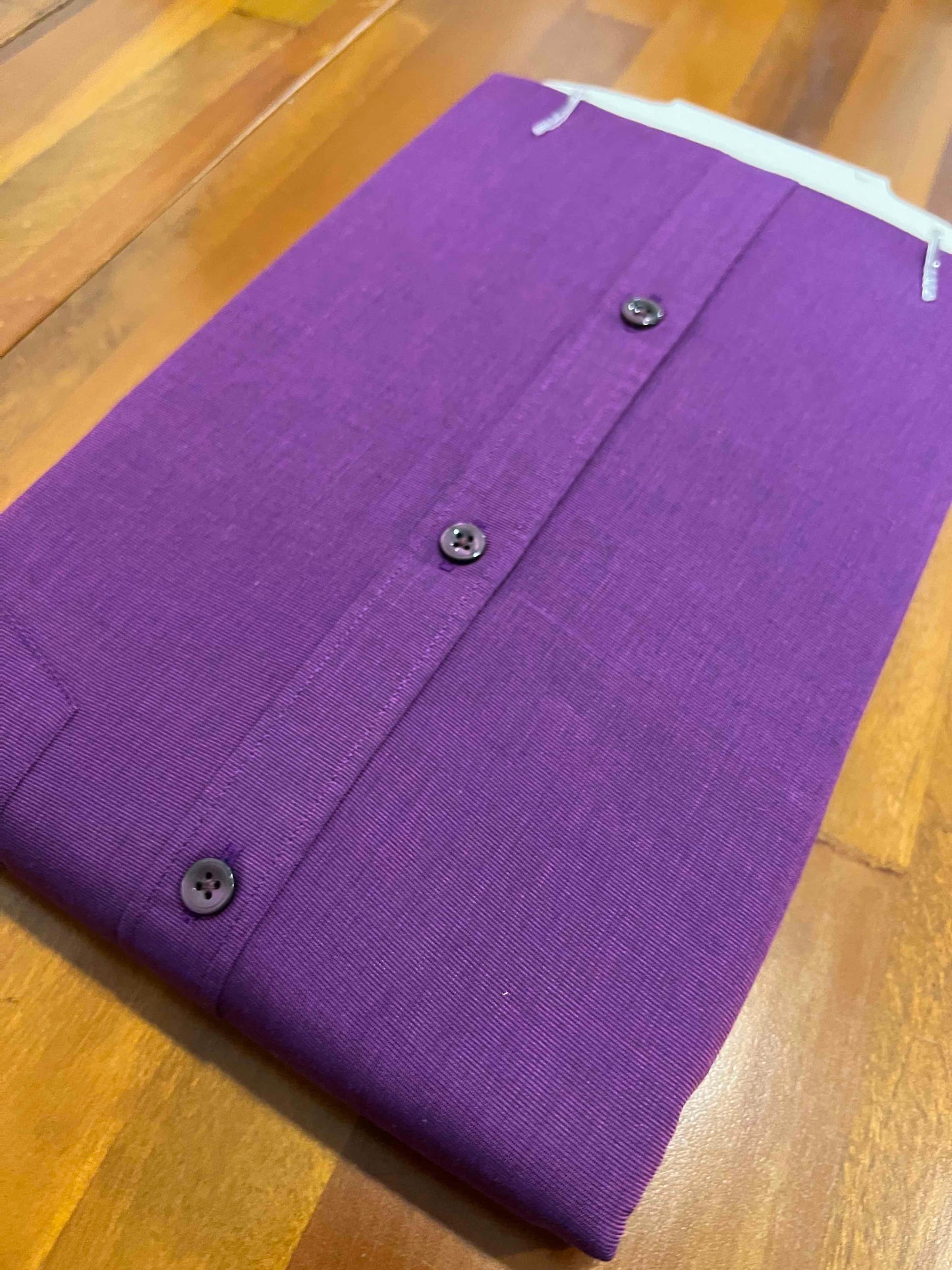 Pure Cotton Violet Solid Shirt (38 FS)