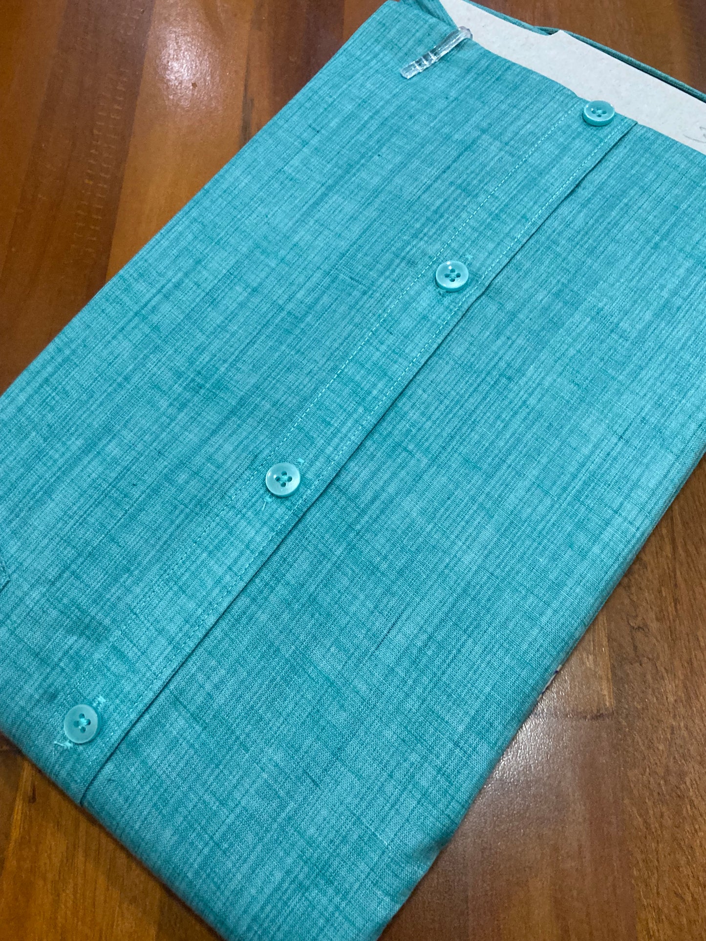 Pure Cotton Turquoise Shaded Shirt (42 FS)