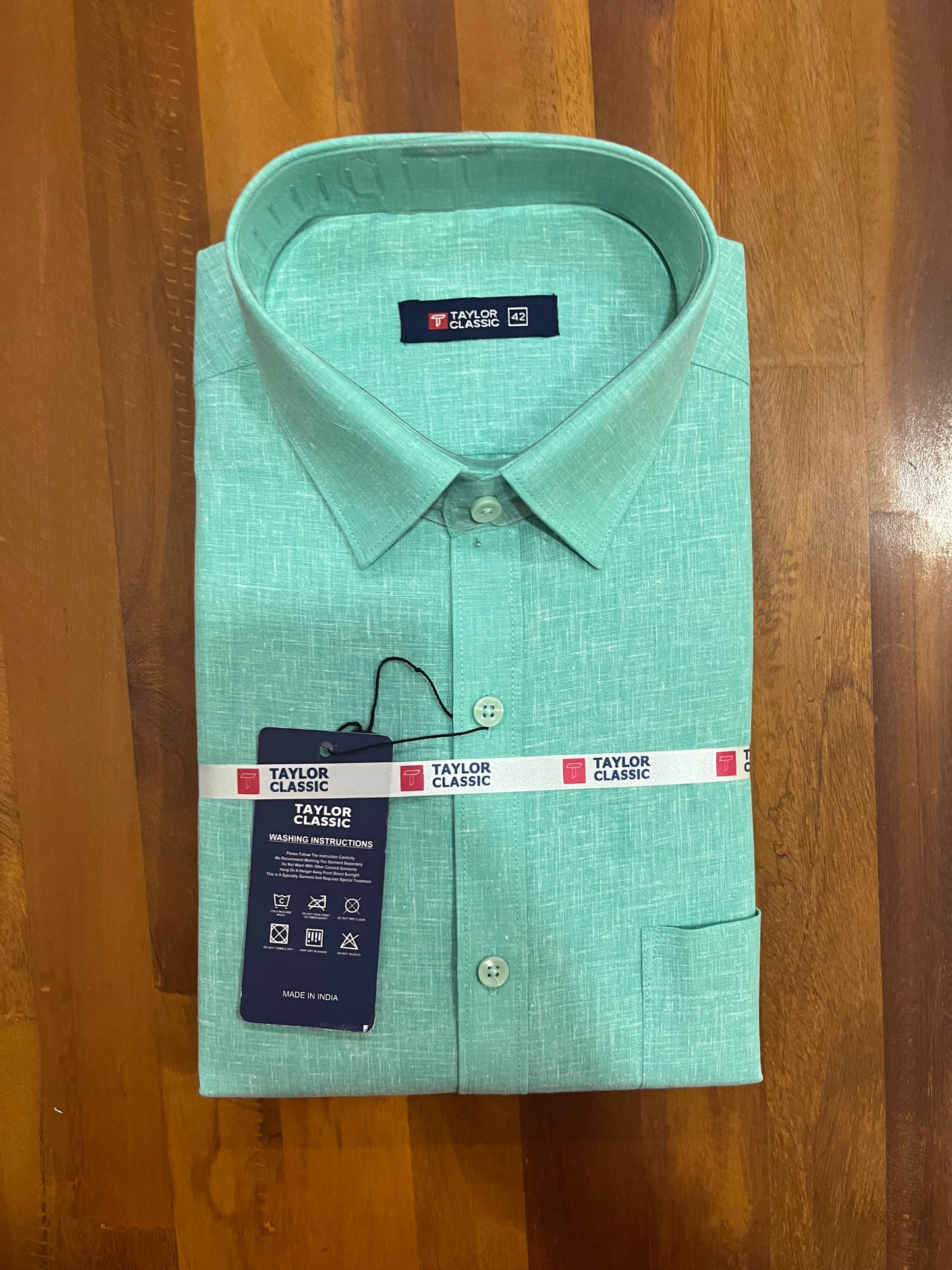 Pure Cotton Turquoise Shaded Shirt (42 FS)