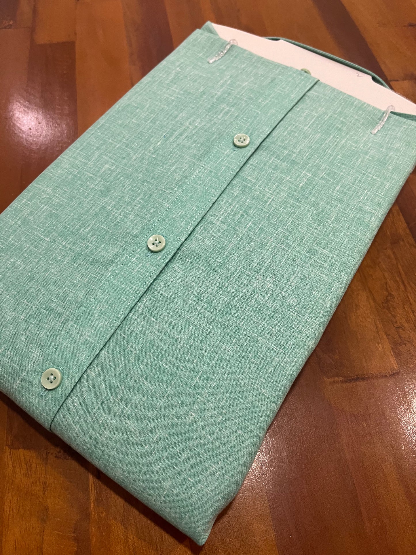 Pure Cotton Turquoise Shaded Shirt (42 FS)