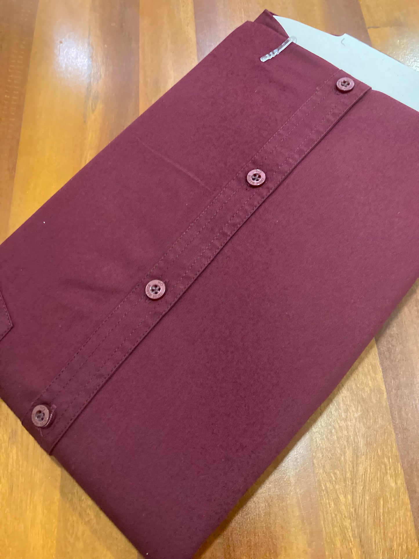 Pure Cotton Maroon Solid Shirt (42 FS)