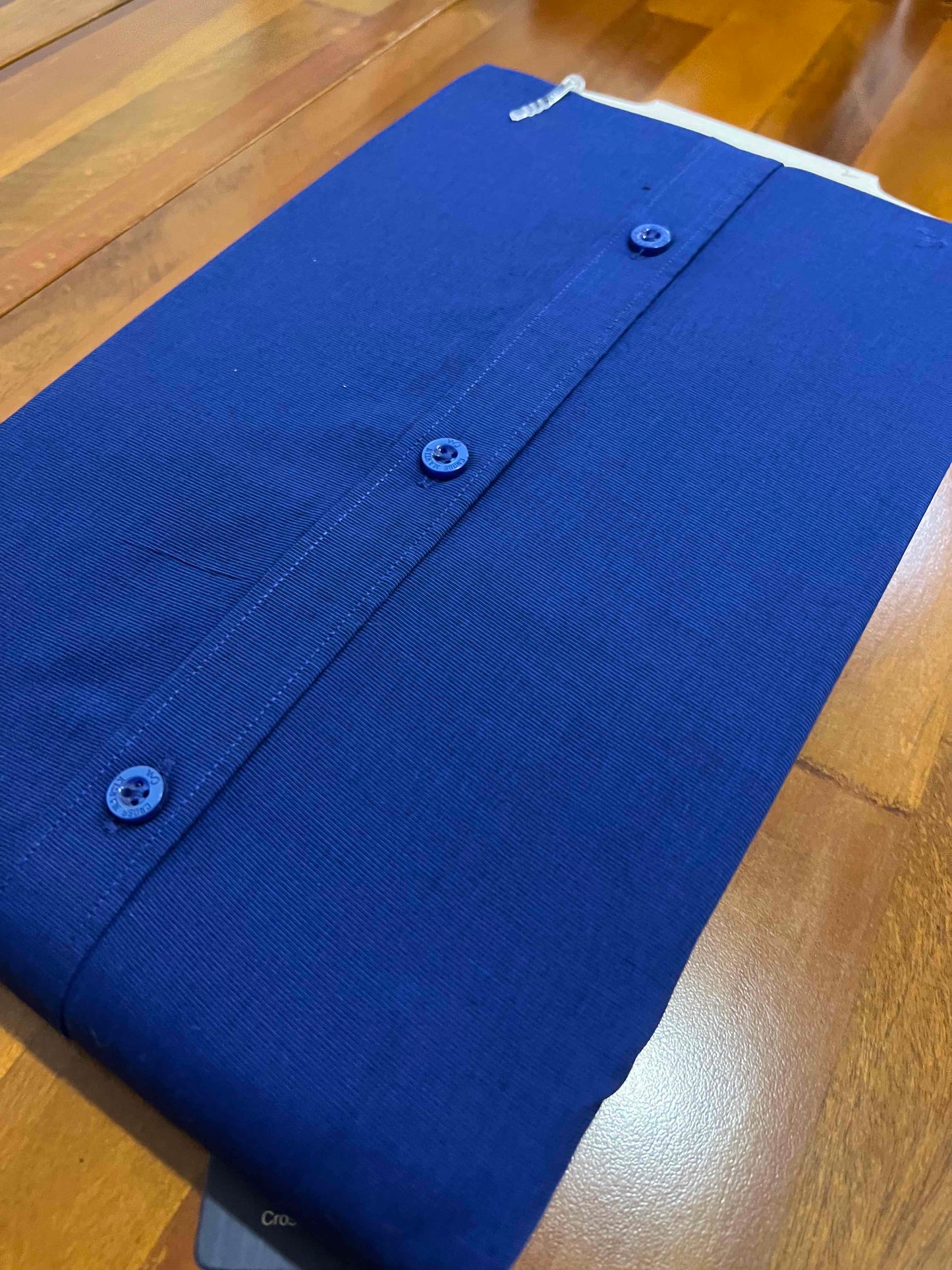 Pure Cotton Blue Solid Shirt (40 FS)