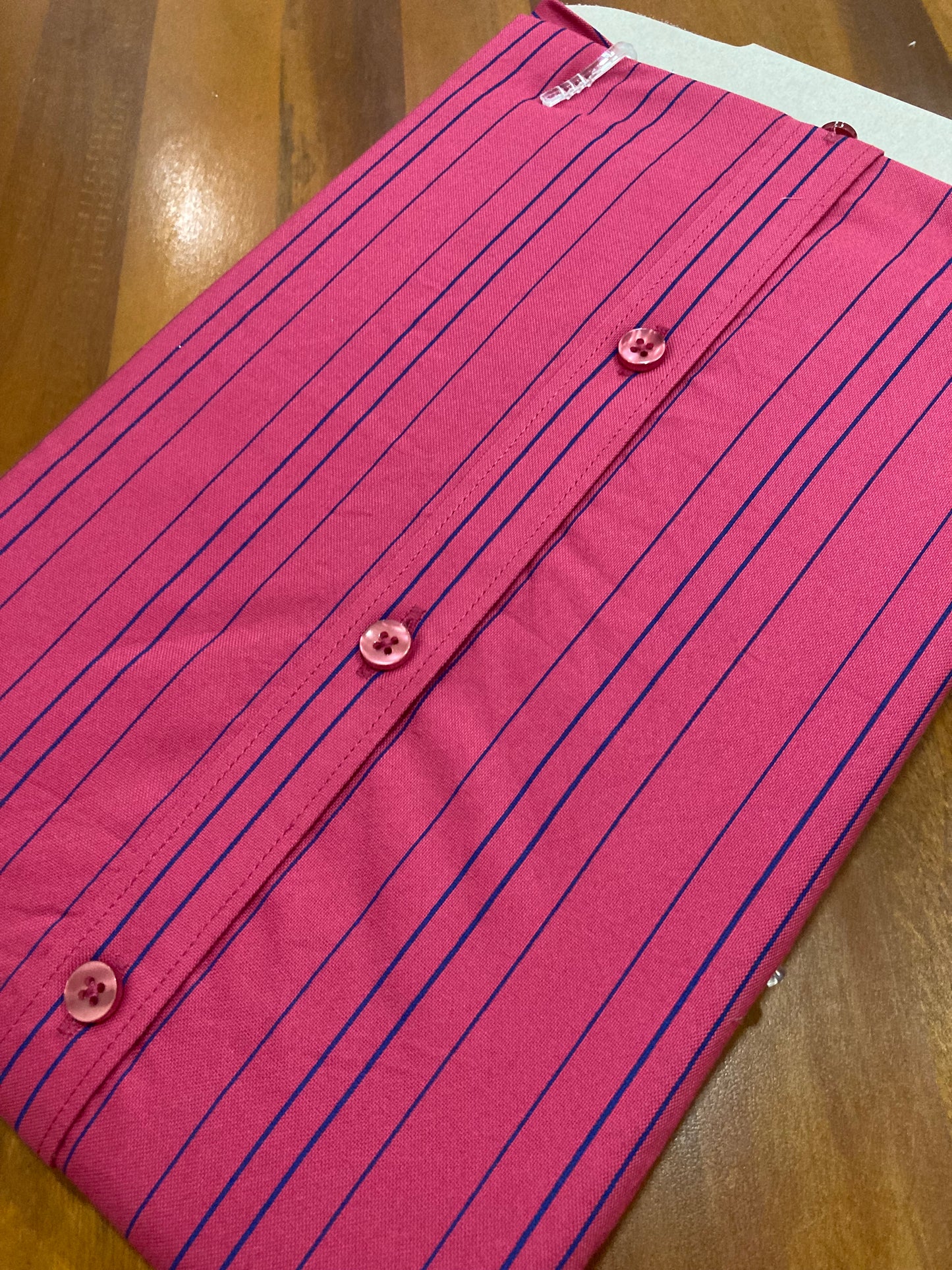 Pure Cotton Red Striped Shirt (44 HS)