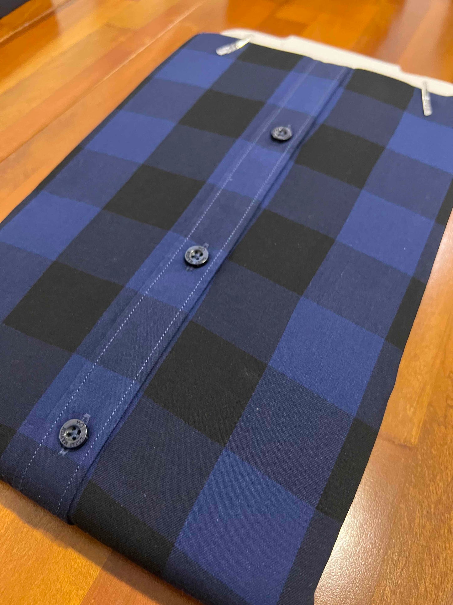 Pure Cotton Dark Blue Checkered Shirt (40 FS)