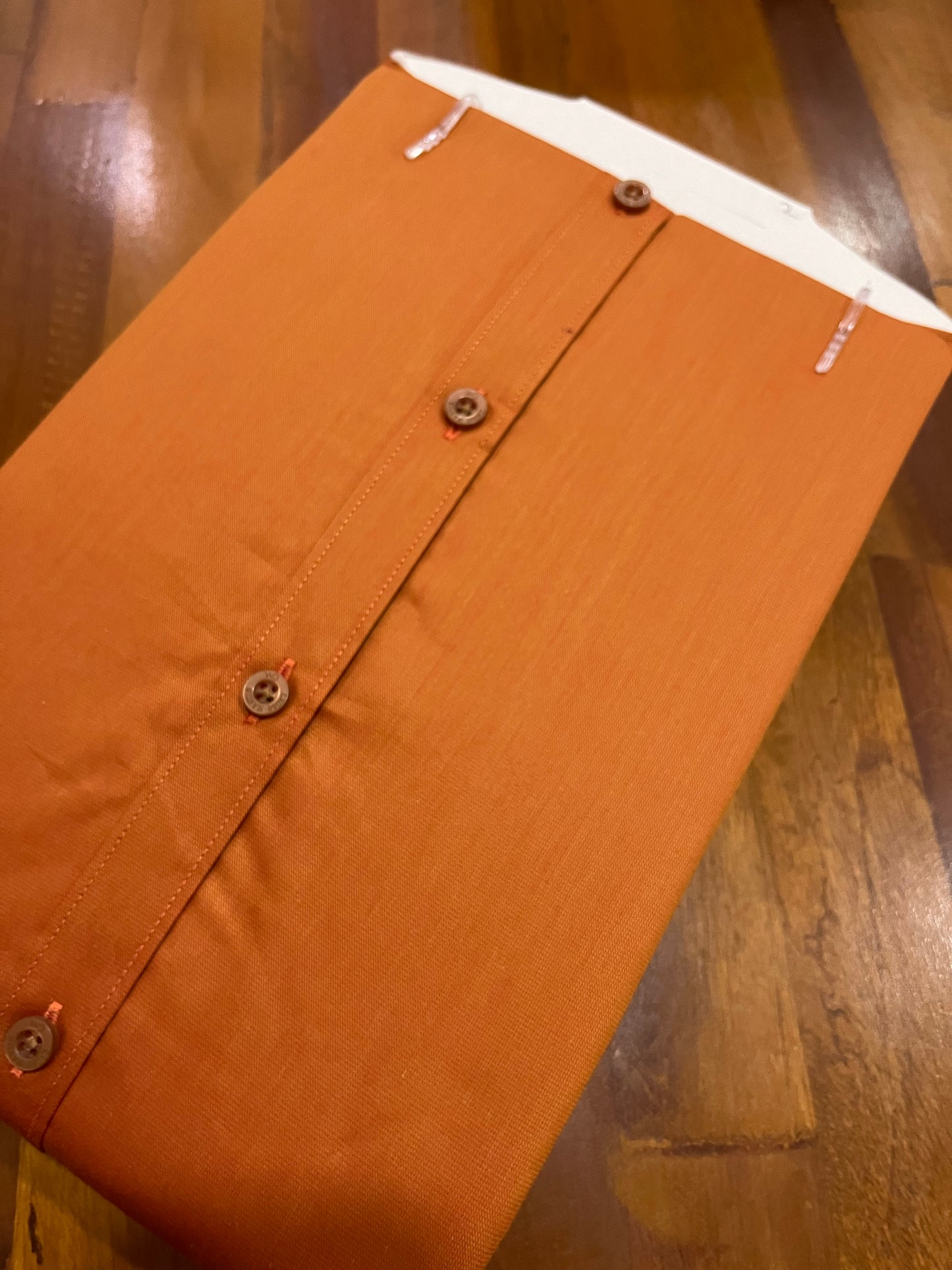 Pure Cotton Dark Orange Solid Shirt (42 FS)