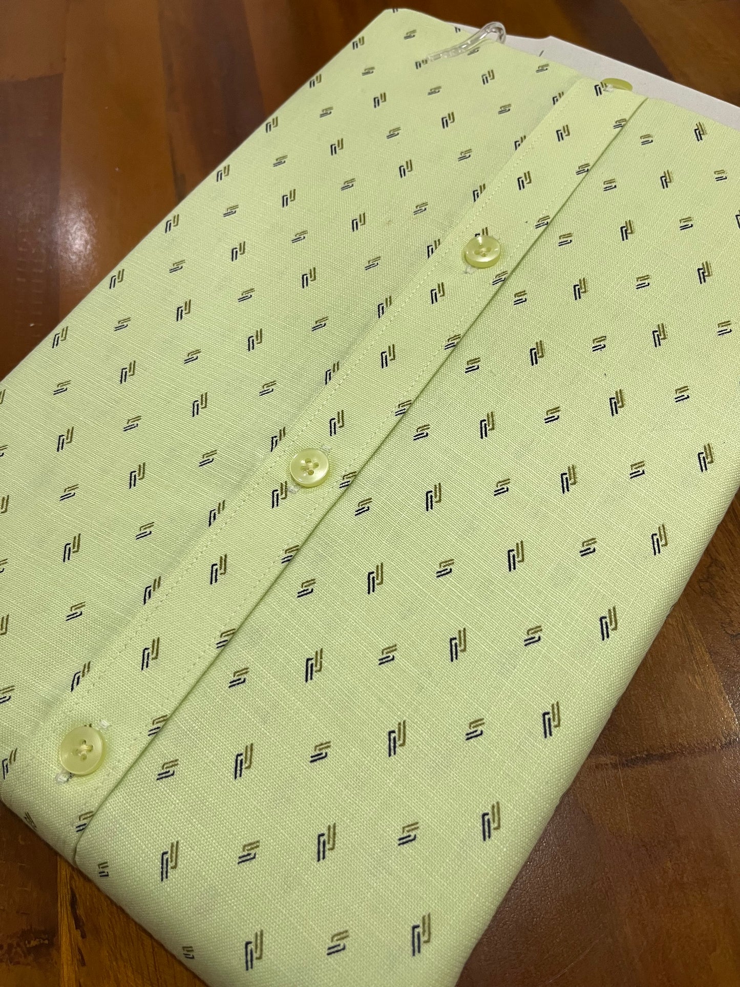 Pure Cotton Light Green Printed Shirt (42 FS)