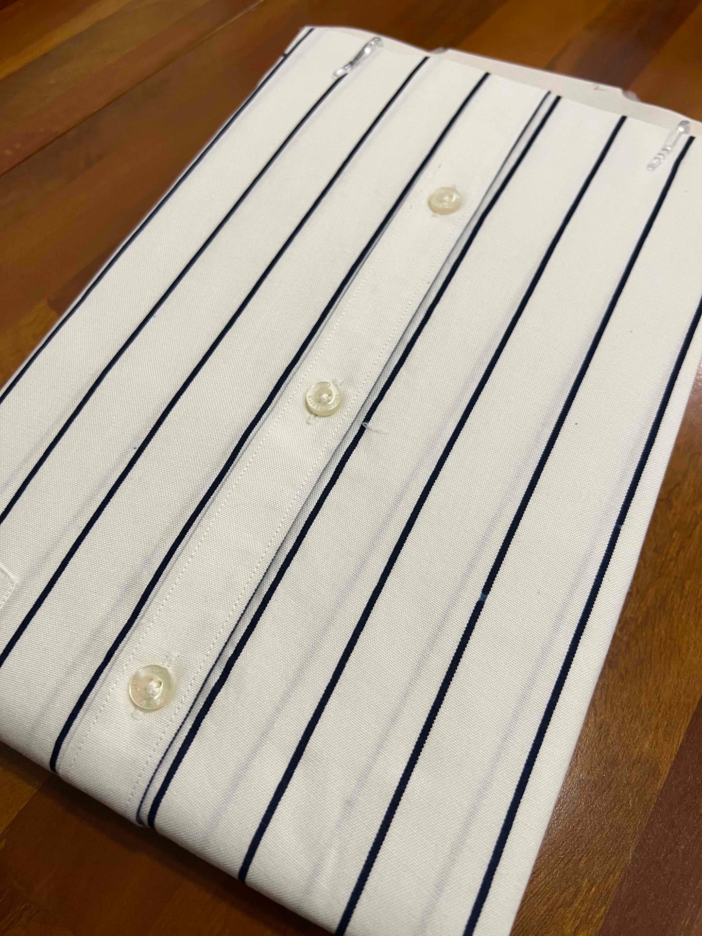 Pure Cotton Black Stripes on White Shirt (42 HS)