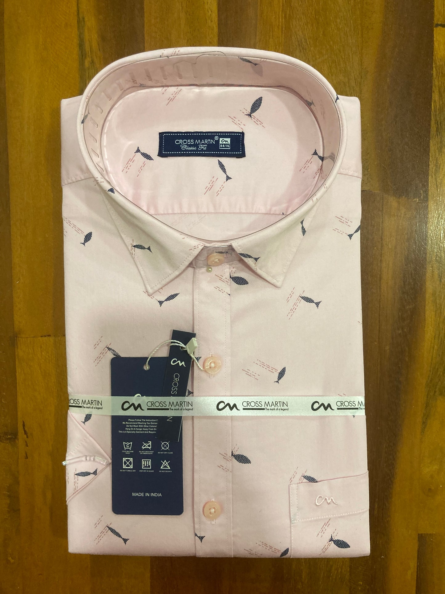 Pure Cotton Pink Printed Shirt (44 HS)