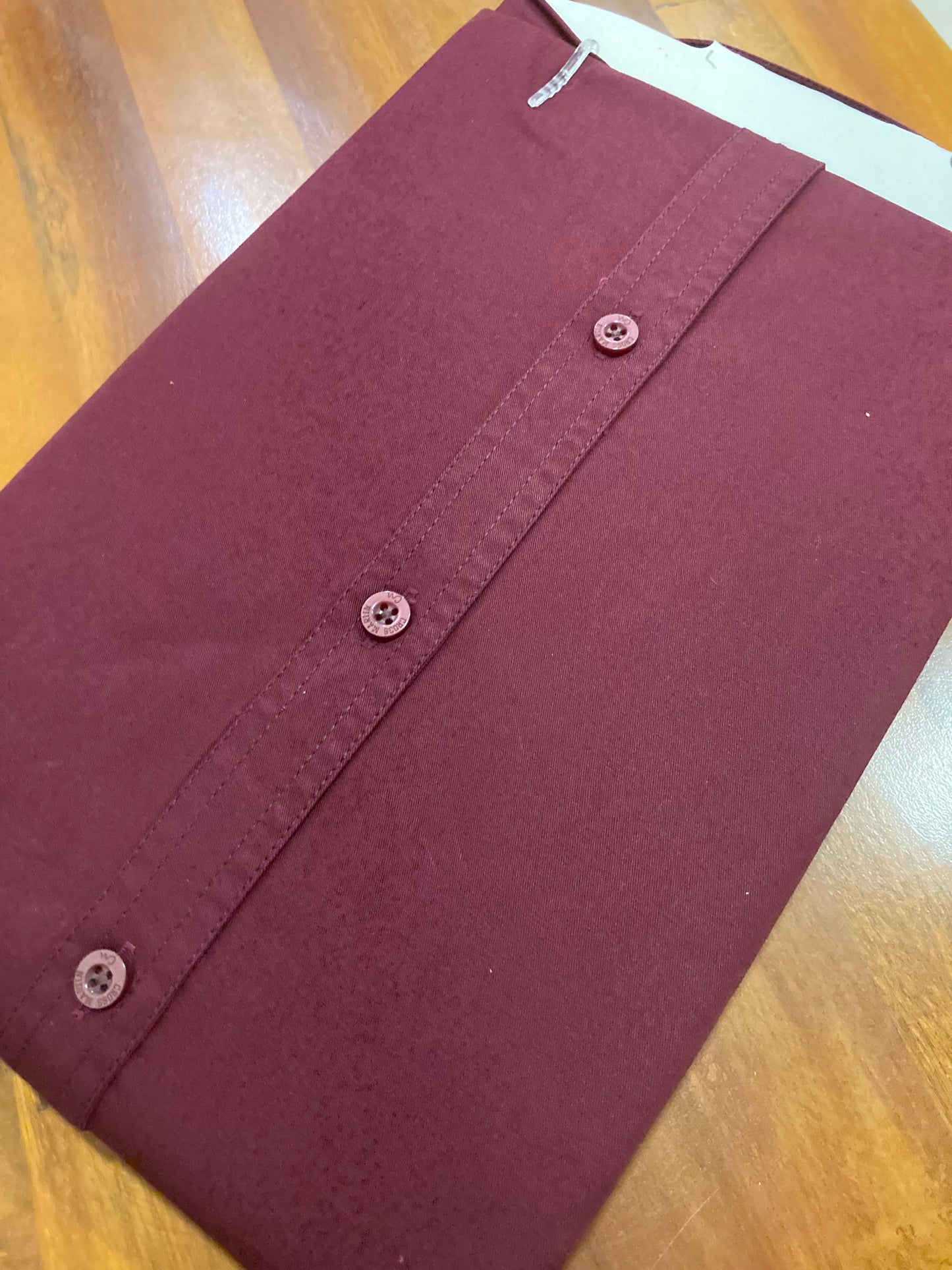 Pure Cotton Maroon Solid Shirt (44 FS)