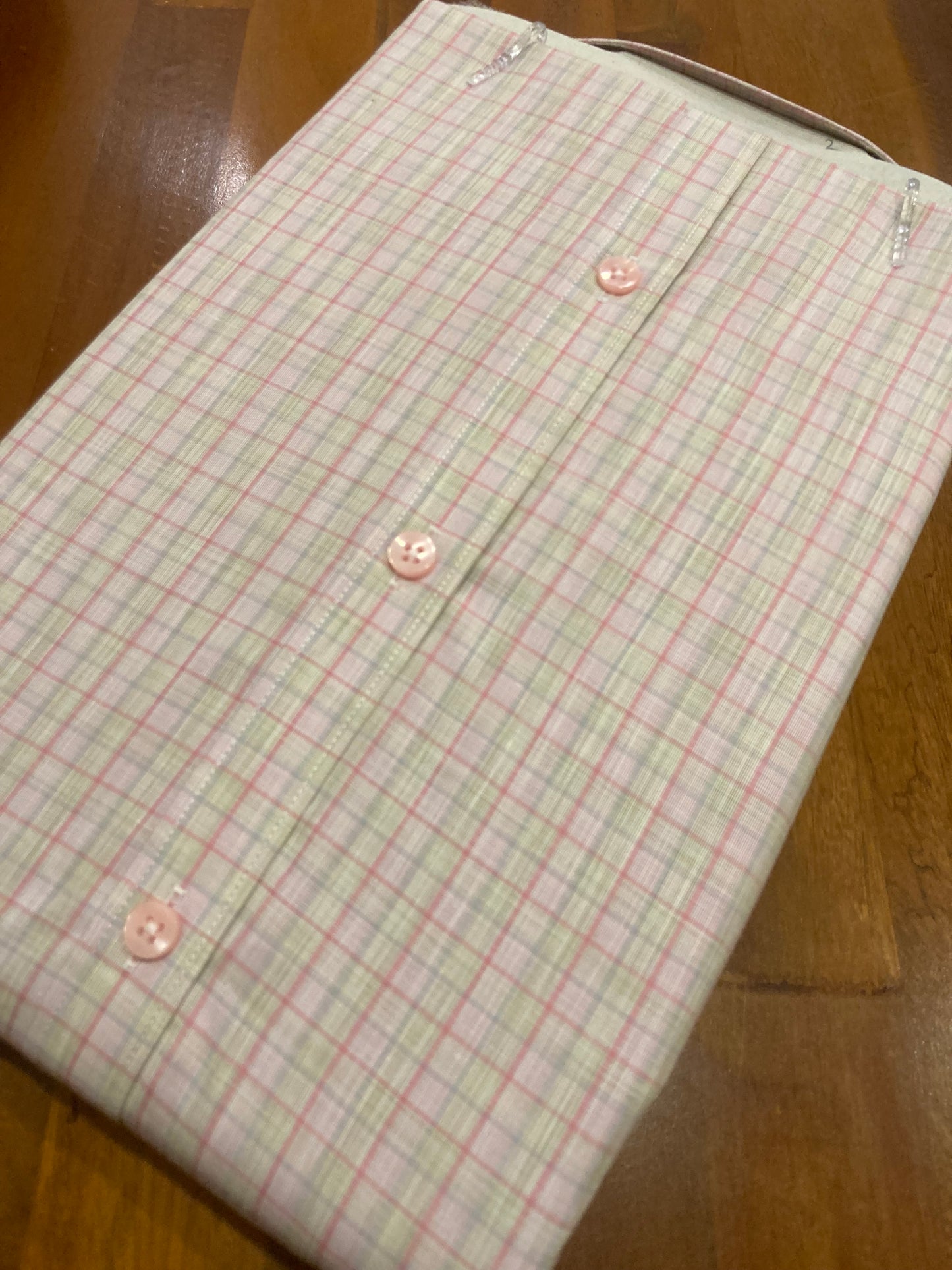 Pure Cotton Pink Checkered Shirt (44 FS)