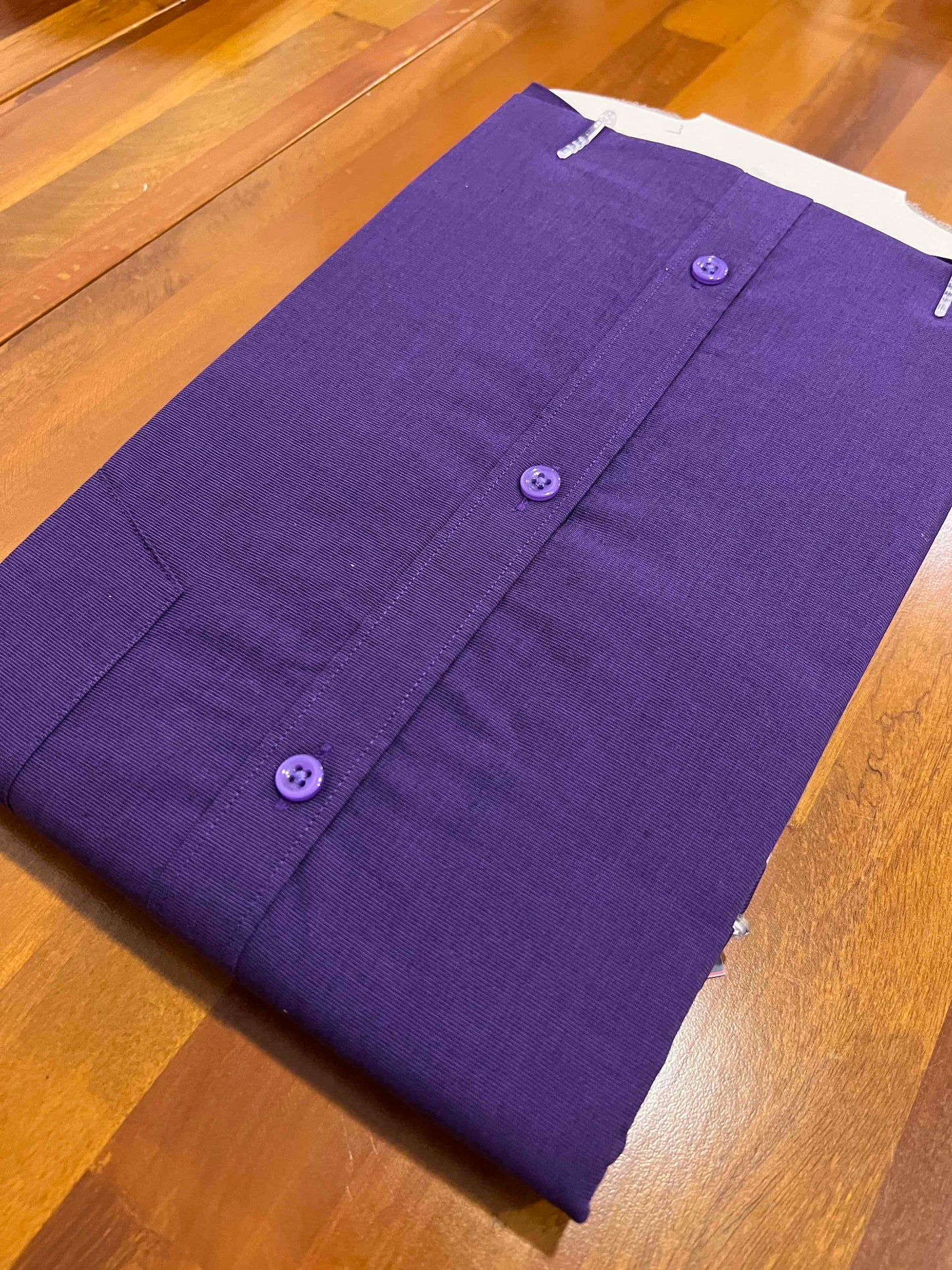 Pure Cotton Violet Solid Shirt (44 HS)