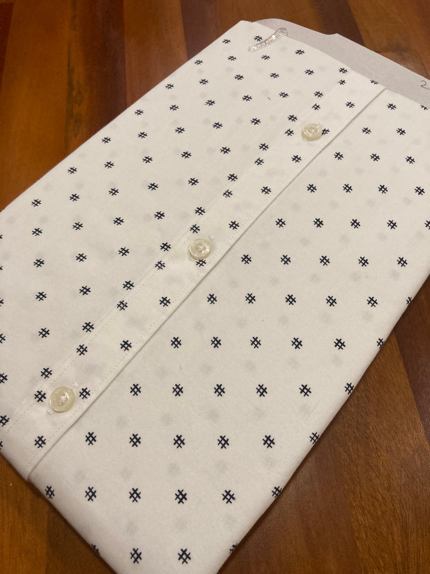 Pure Cotton White Printed Shirt (44 FS)