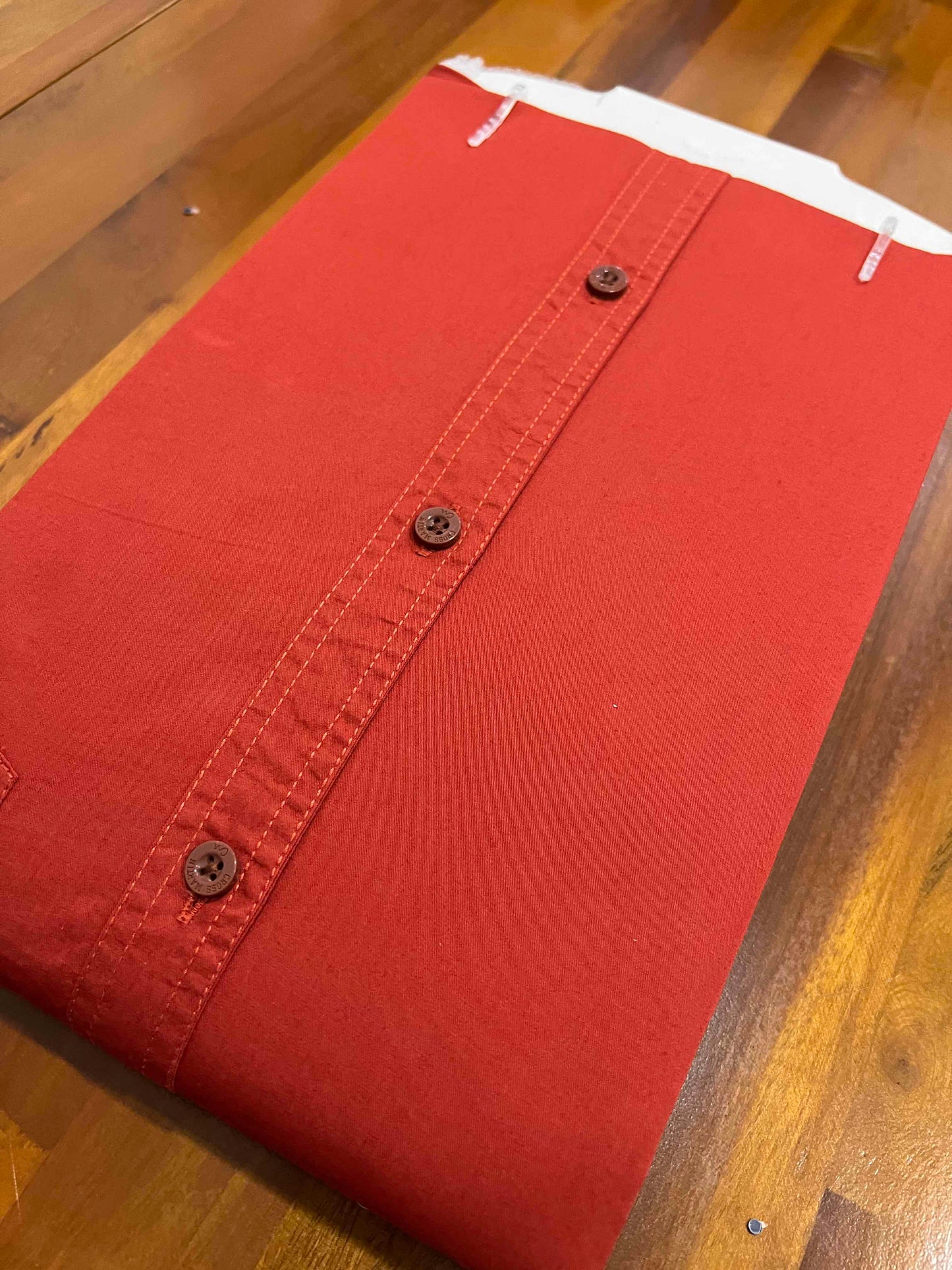 Pure Cotton Red Solid Shirt (44 FS)