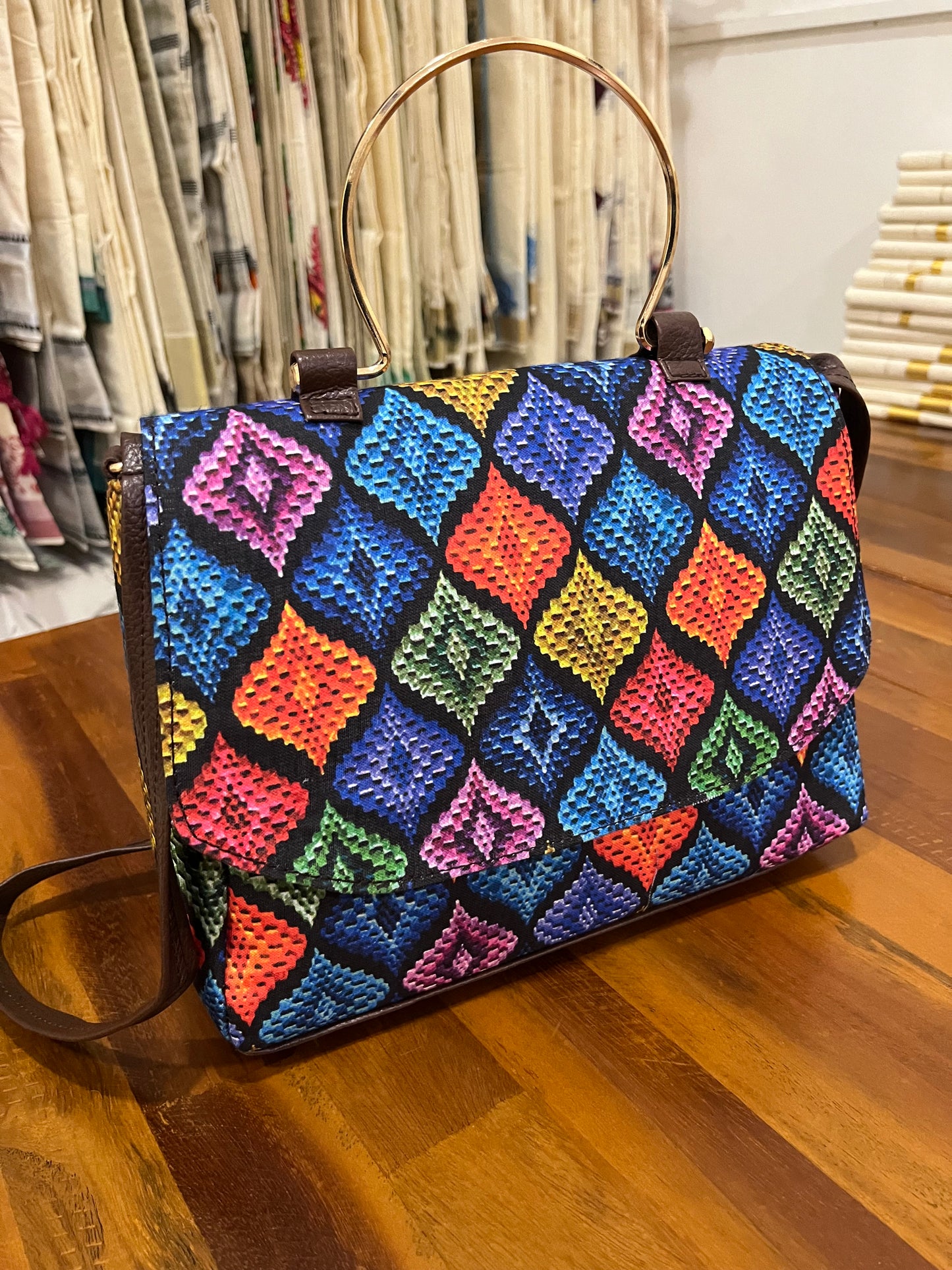 Southloom™ Handmade Multi Colour Printed Design Sling Bag with Leatherette