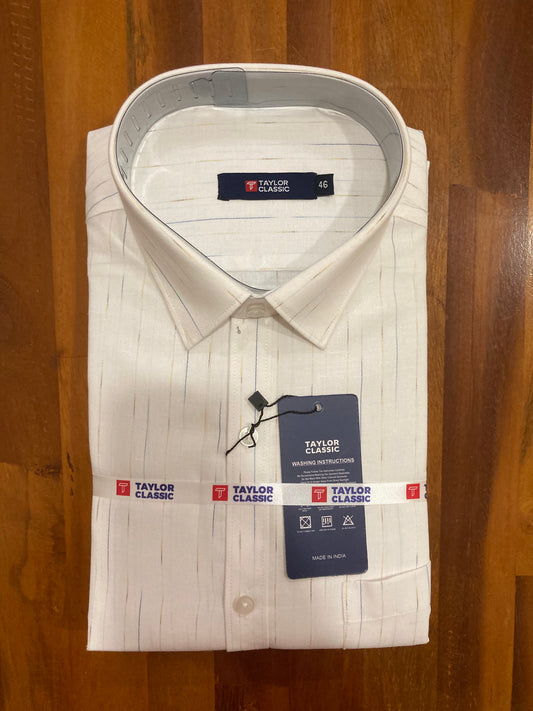 Pure Cotton Beige Lined Shirt (46 FS)