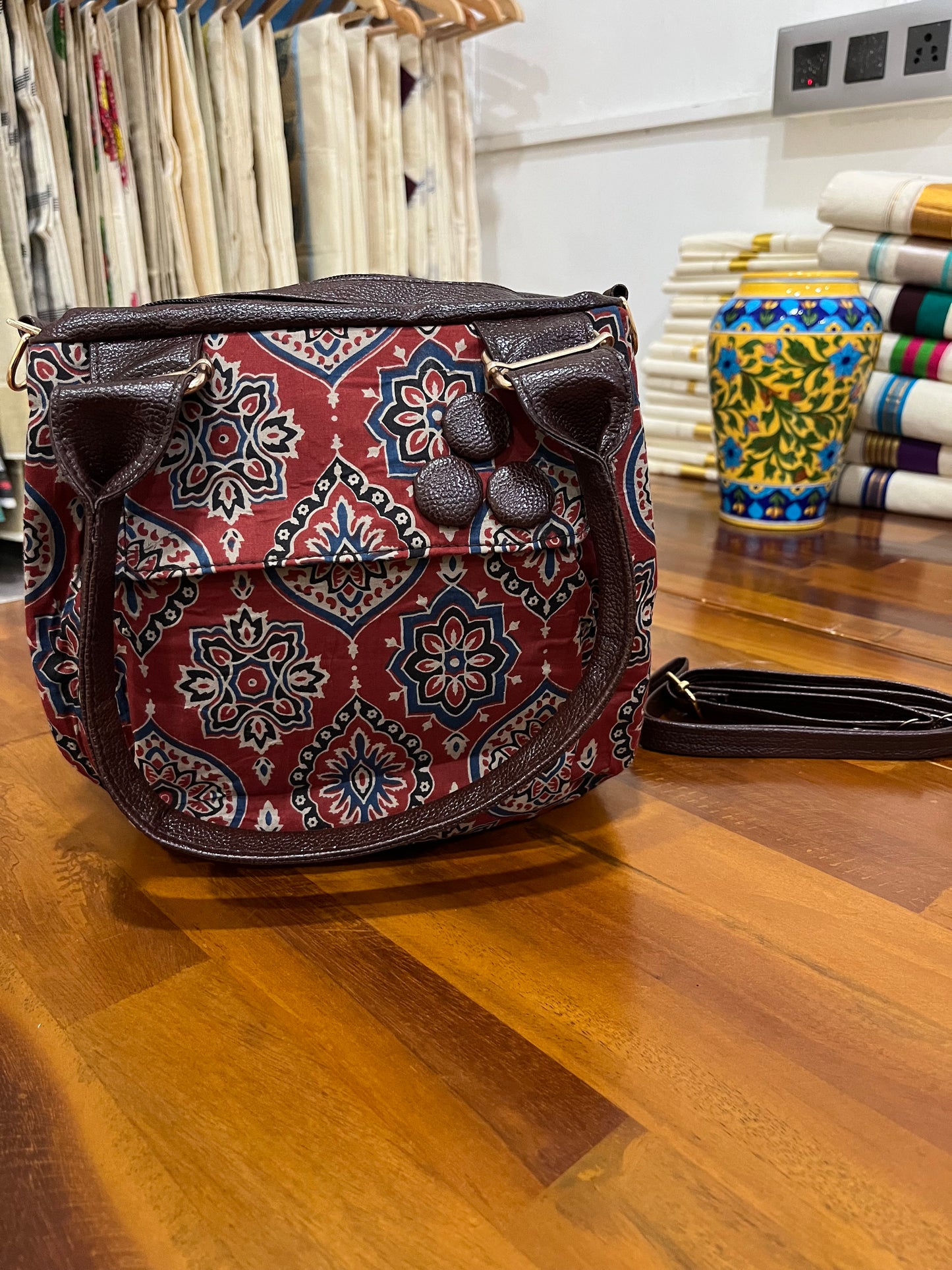 Southloom™ Handmade Multi Colour Printed Design Sling Bag with Leatherette