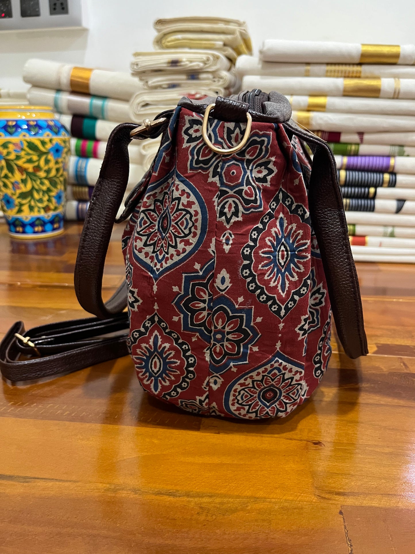 Southloom™ Handmade Multi Colour Printed Design Sling Bag with Leatherette