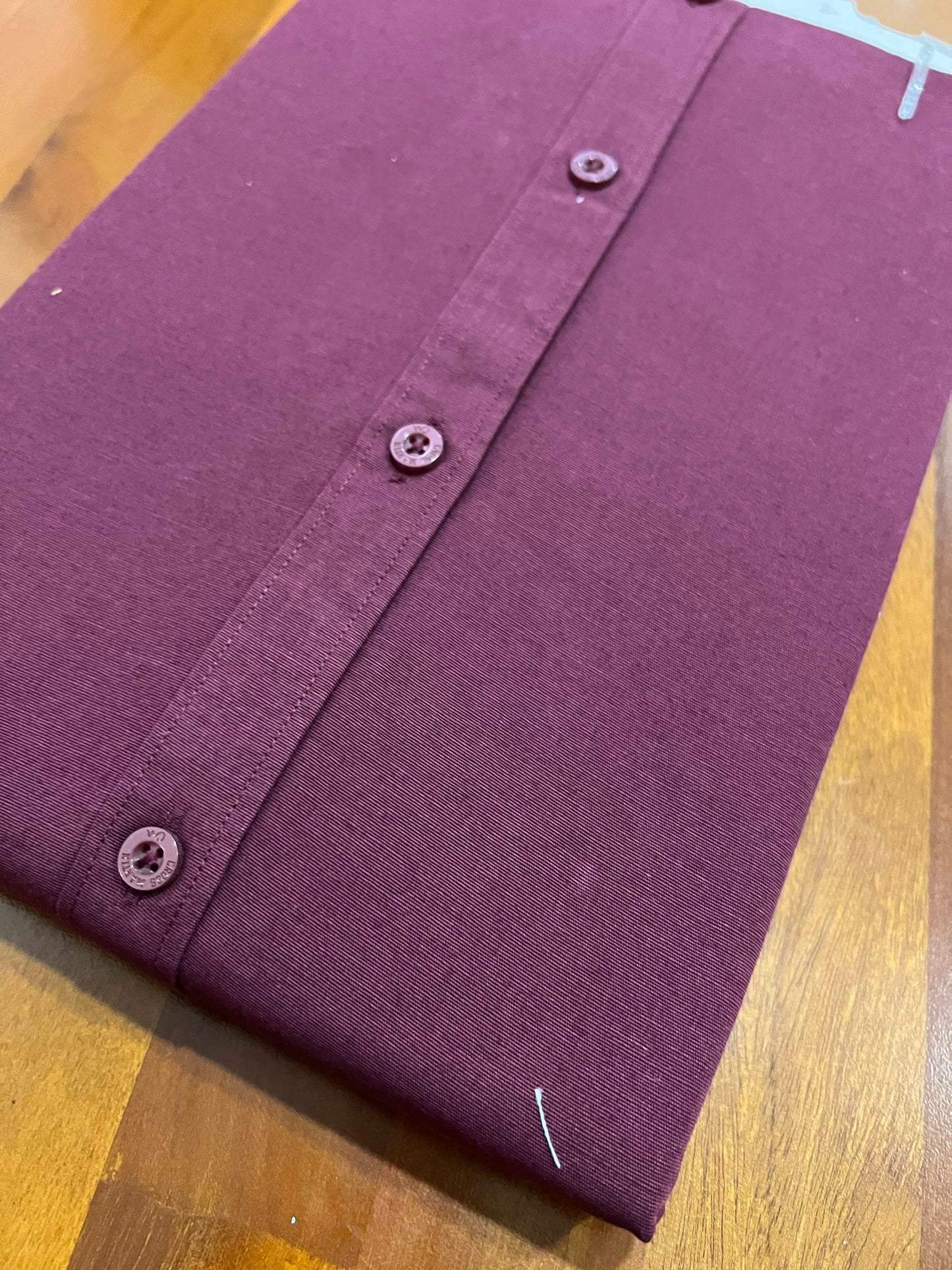 Pure Cotton Dark Purple Solid Shirt (38 HS)