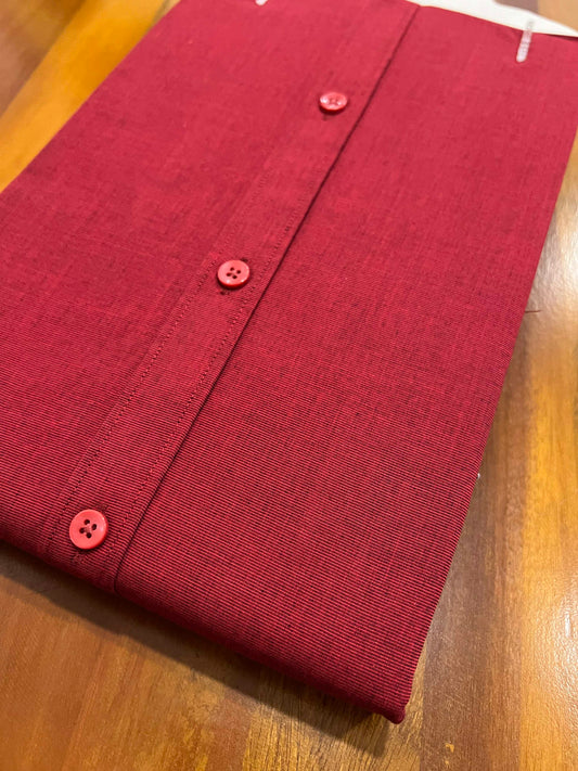 Pure Cotton Maroon Solid Shirt (38 HS)