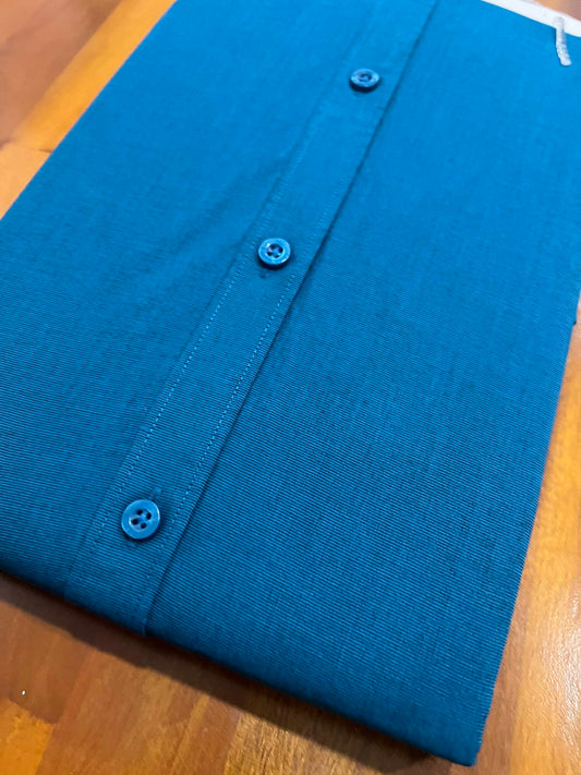 Pure Cotton Blue Solid Shirt (40 HS)
