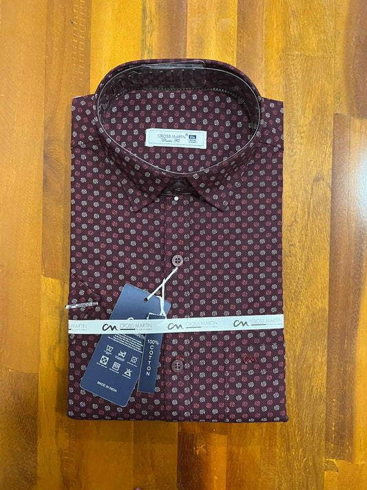 Pure Cotton Purple Printed Shirt (40 HS)