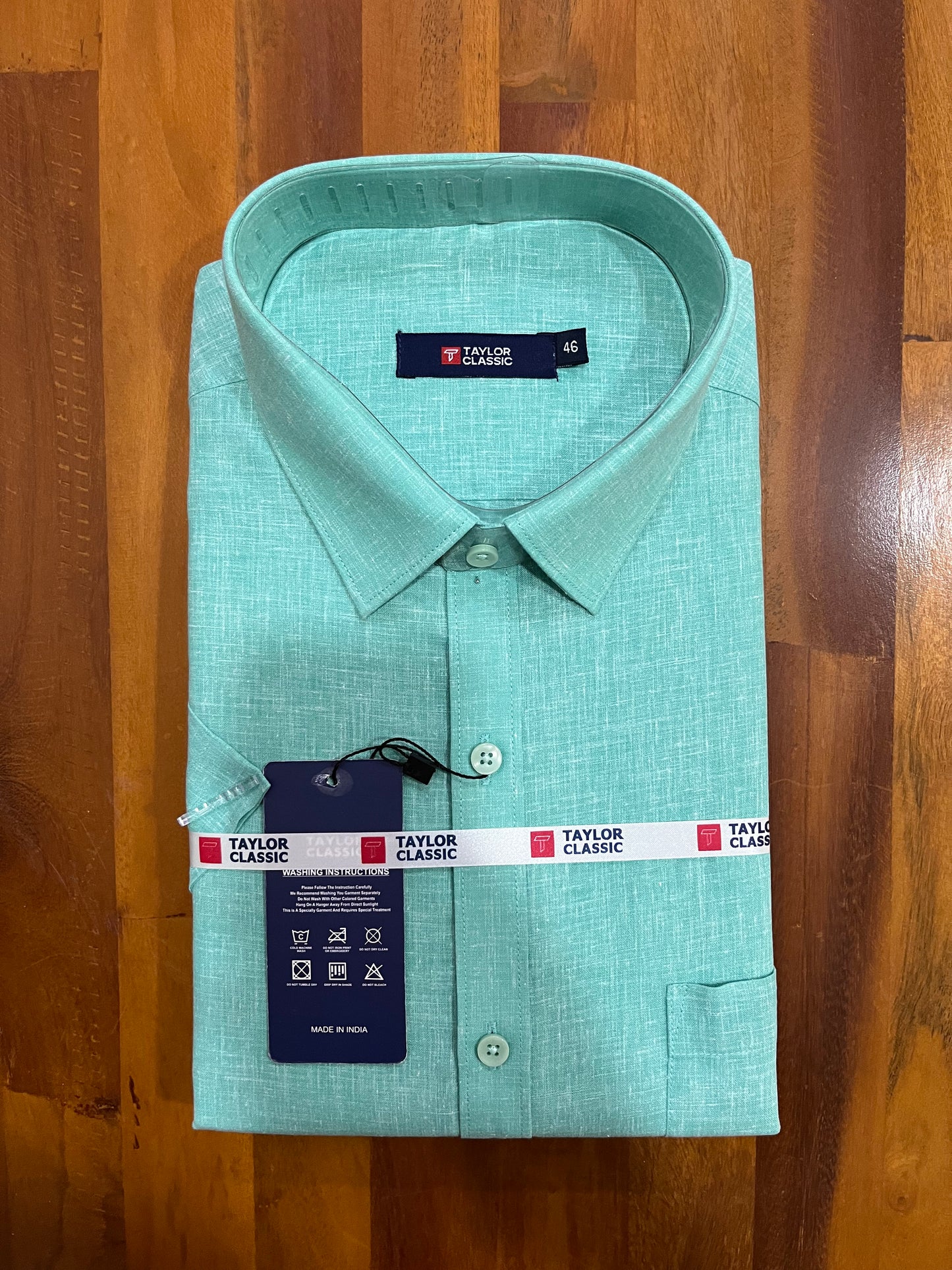 Pure Cotton Turquoise Shaded Shirt (46 HS)