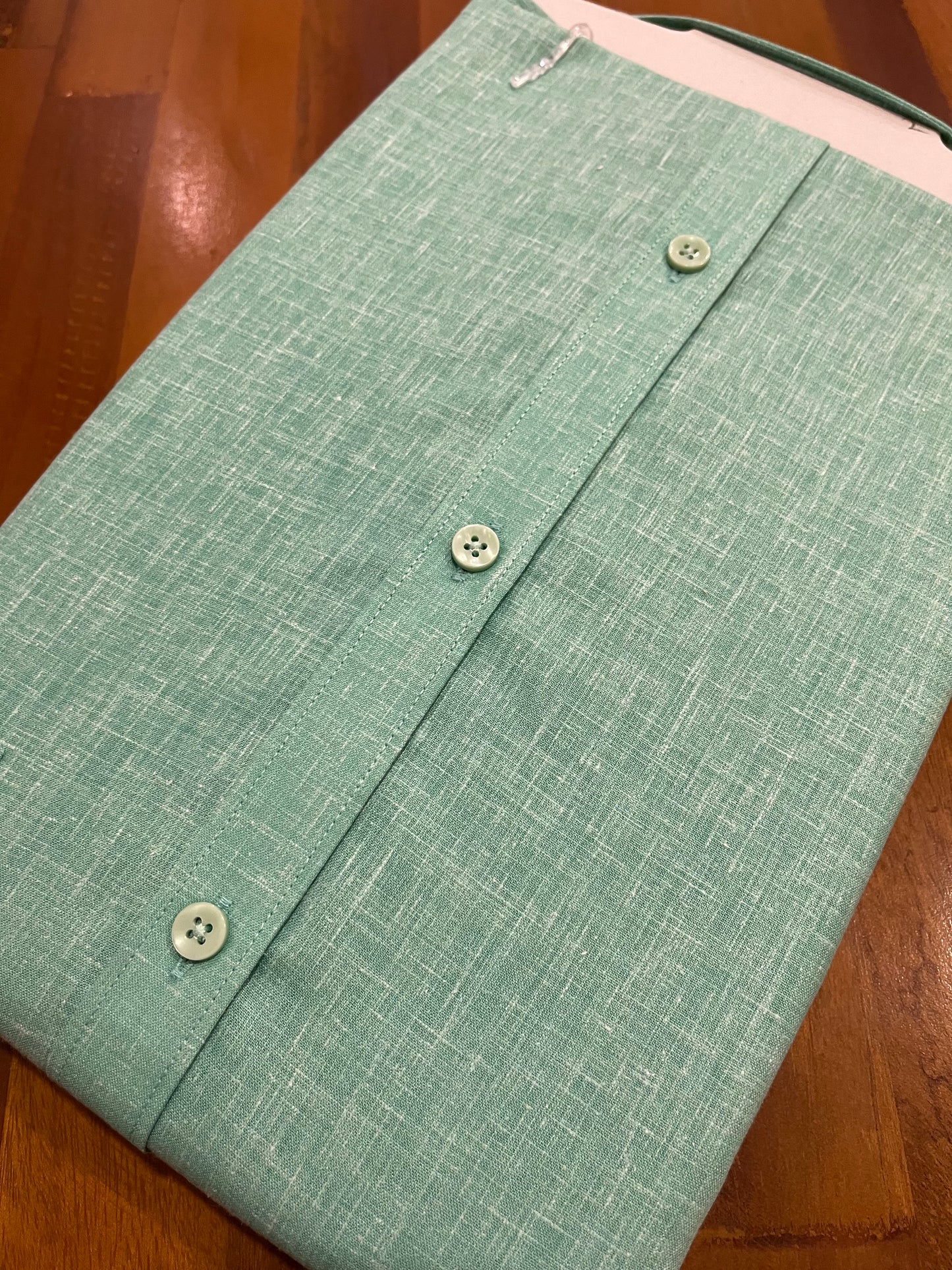 Pure Cotton Turquoise Shaded Shirt (46 HS)