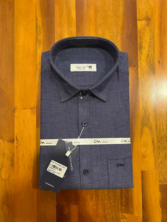 Pure Cotton Charcoal Grey Solid Shirt (40 FS)