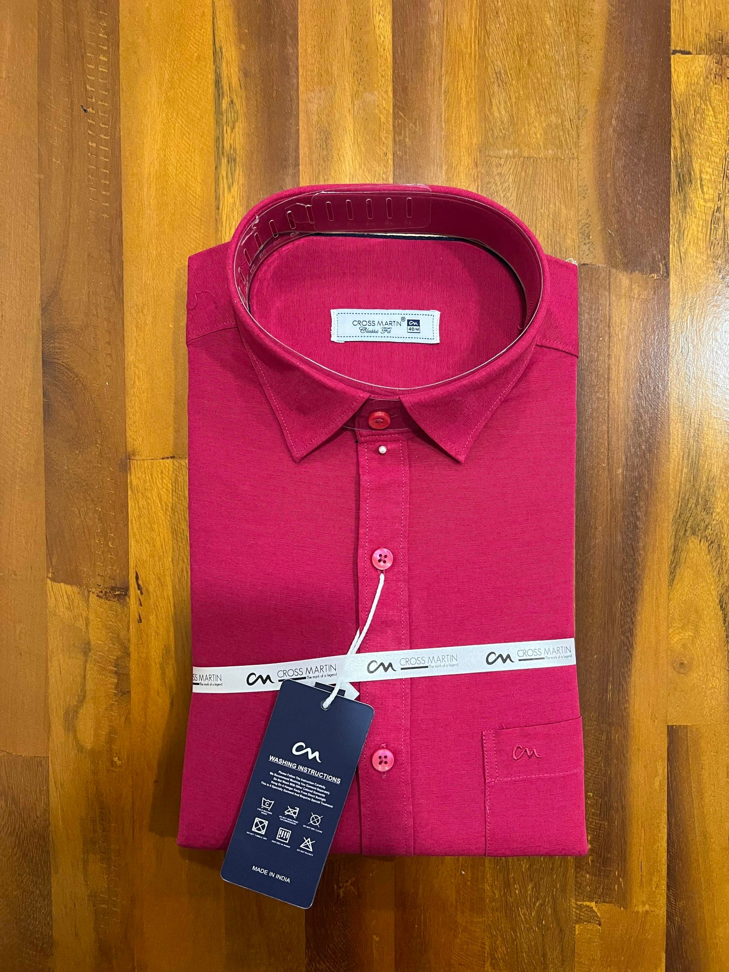 Pure Cotton Rose Solid Shirt (40 FS)