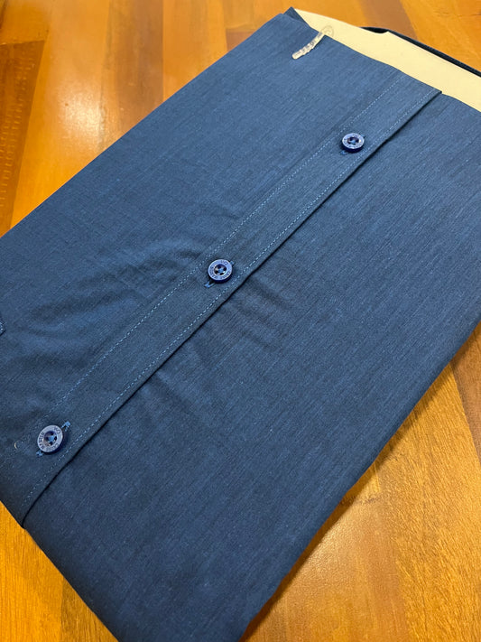 Pure Cotton Dark Blue Solid Shirt (46 FS)
