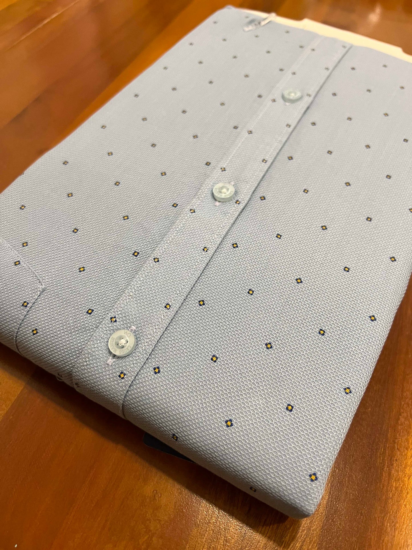 Pure Cotton Greyish Blue Printed Shirt (40 FS)