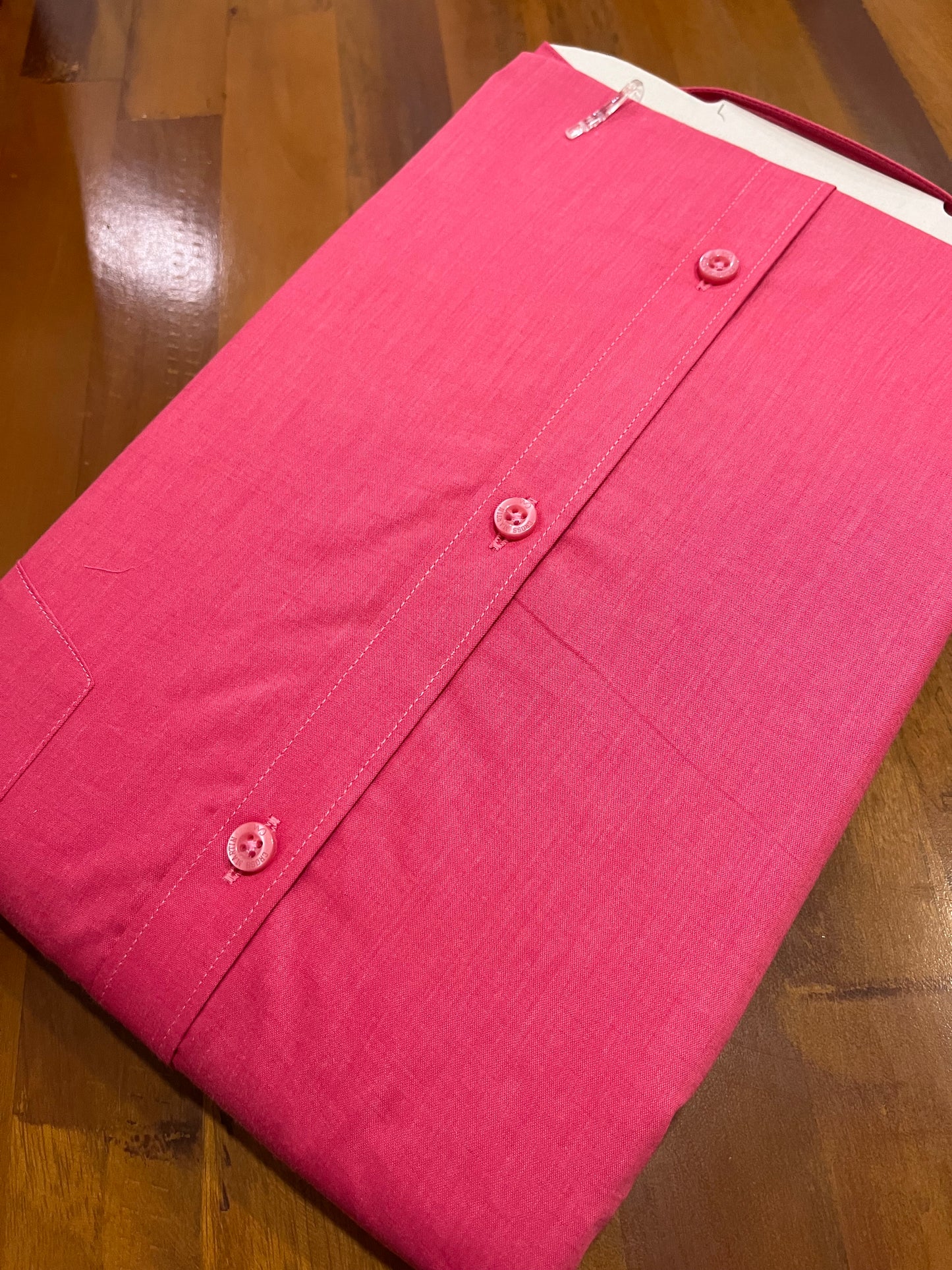 Pure Cotton Dark Pink Solid Shirt (46 FS)