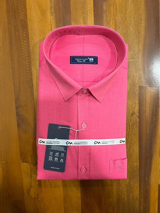 Pure Cotton Dark Pink Solid Shirt (46 FS)