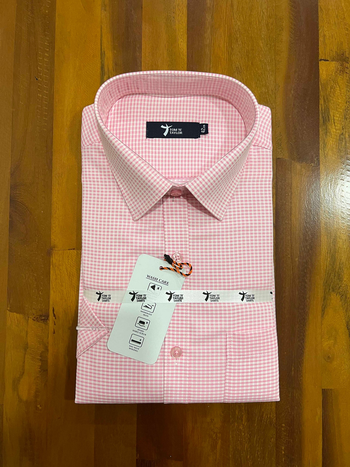 Pure Cotton Pink Checkered Shirt (42 HS)