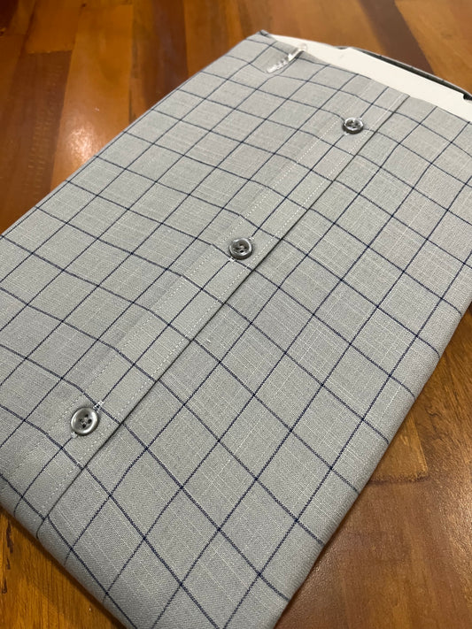 Pure Cotton Grey Checkered Shirt (46 FS)