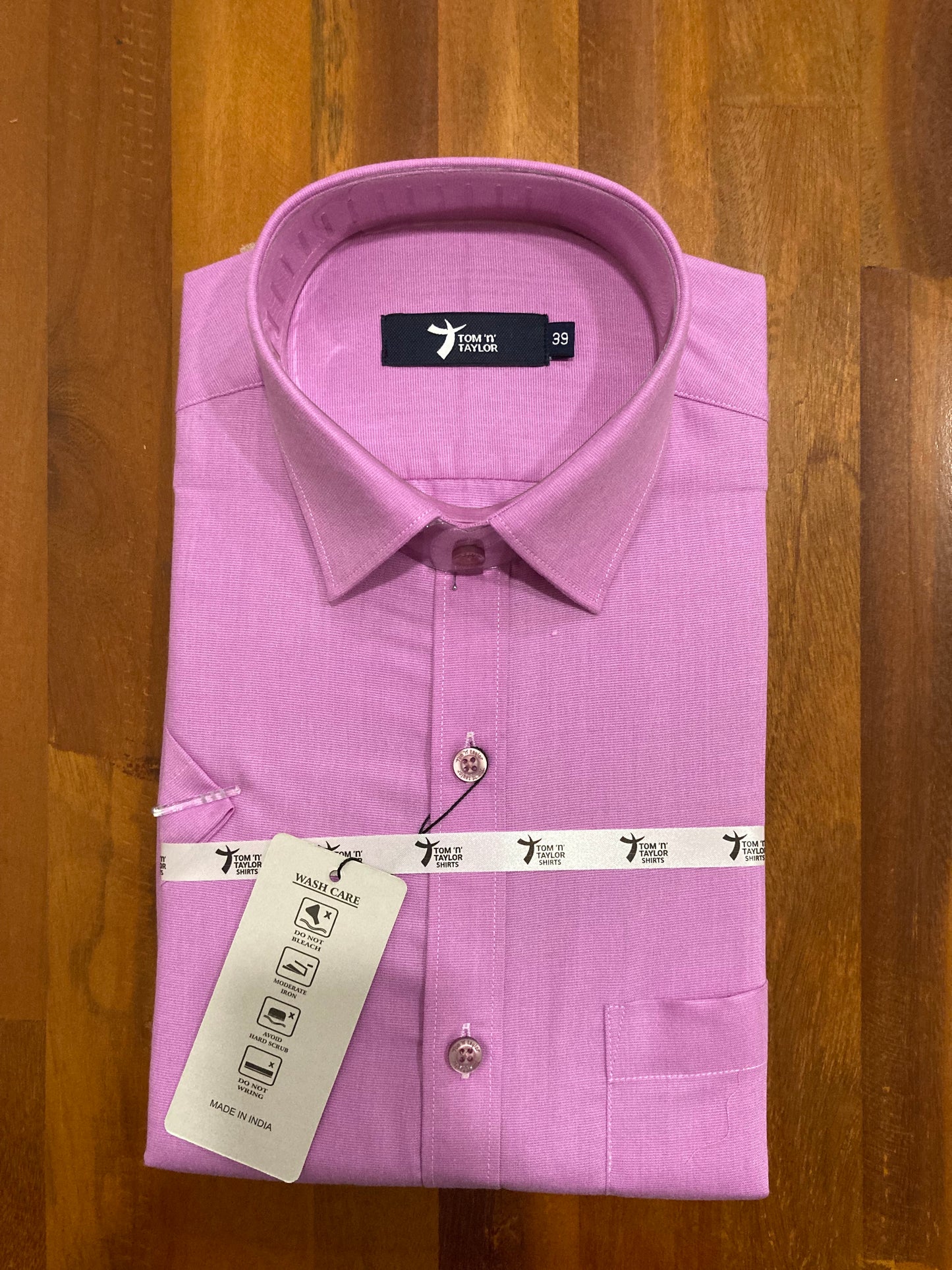 Pure Cotton Purple Solid Shirt (38 HS)