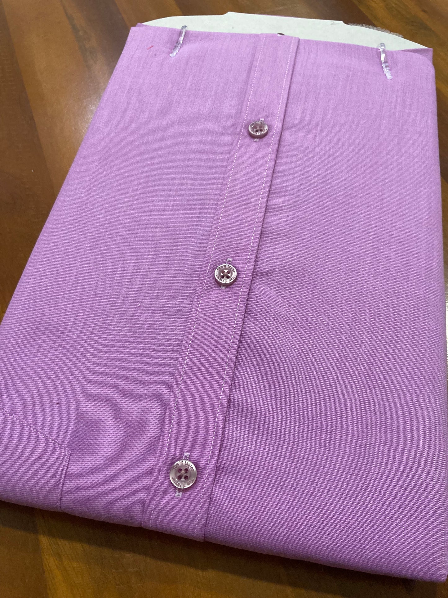 Pure Cotton Purple Solid Shirt (38 HS)