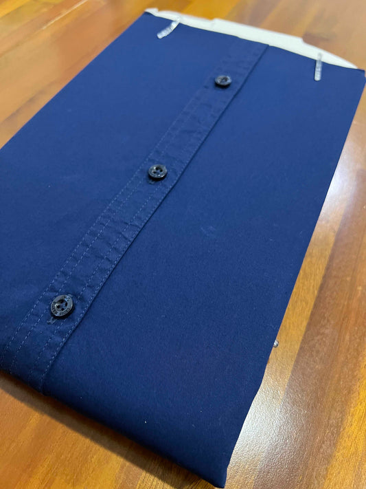 Pure Cotton Dark Blue Solid Shirt (44 HS)