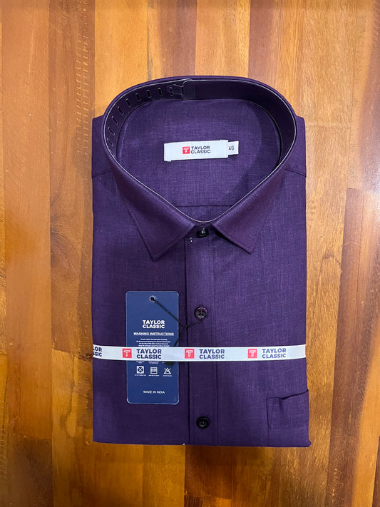 Pure Cotton Purple Solid Shirt (46 FS)