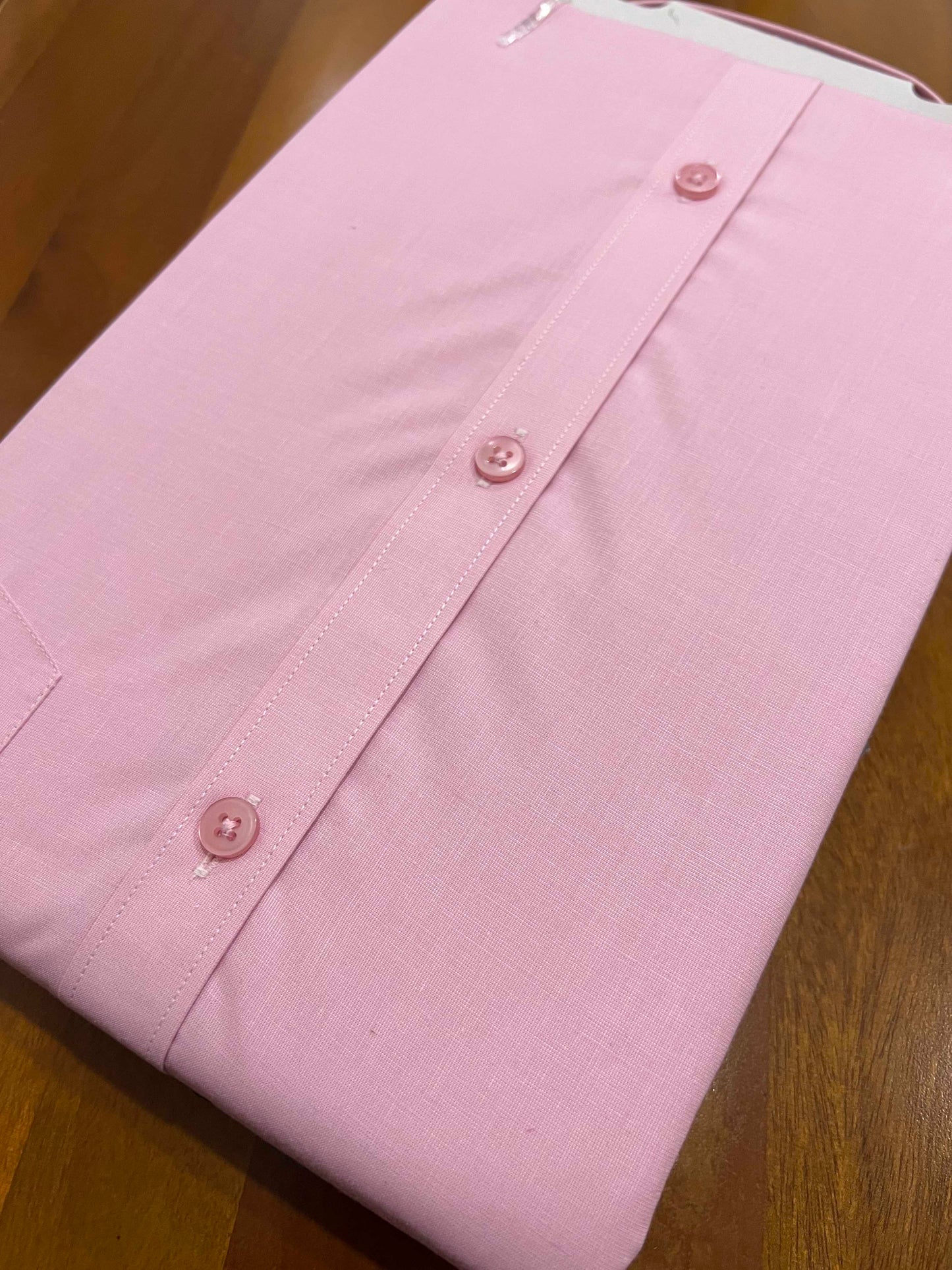 Pure Cotton Pink Solid Shirt (44 HS)